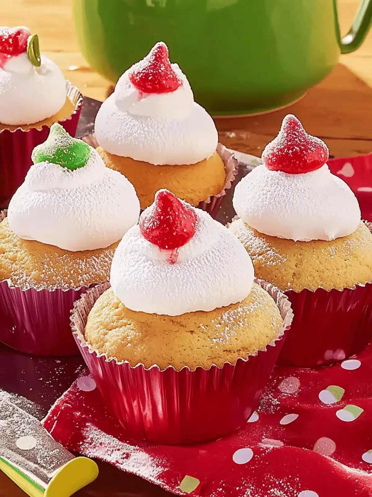 Weihnachtsmuffins mit Zipfelmützen