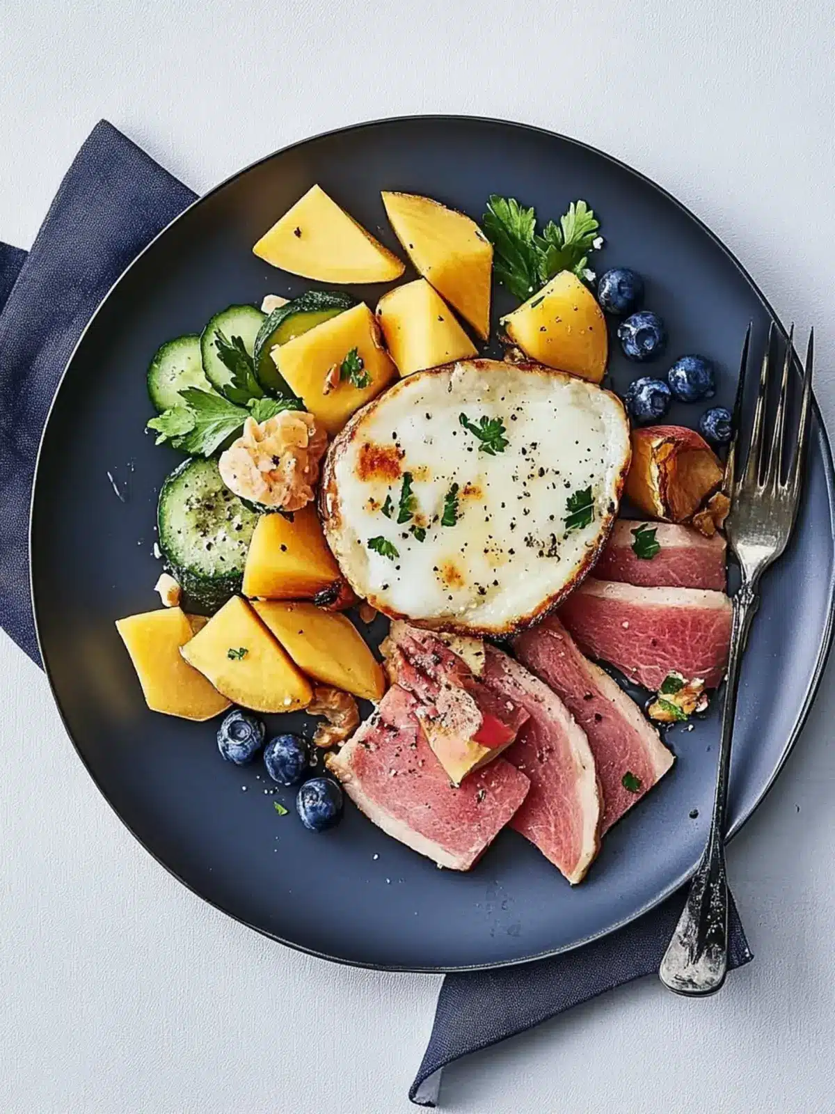 Kohlrabi mit Roastbeef und Ei