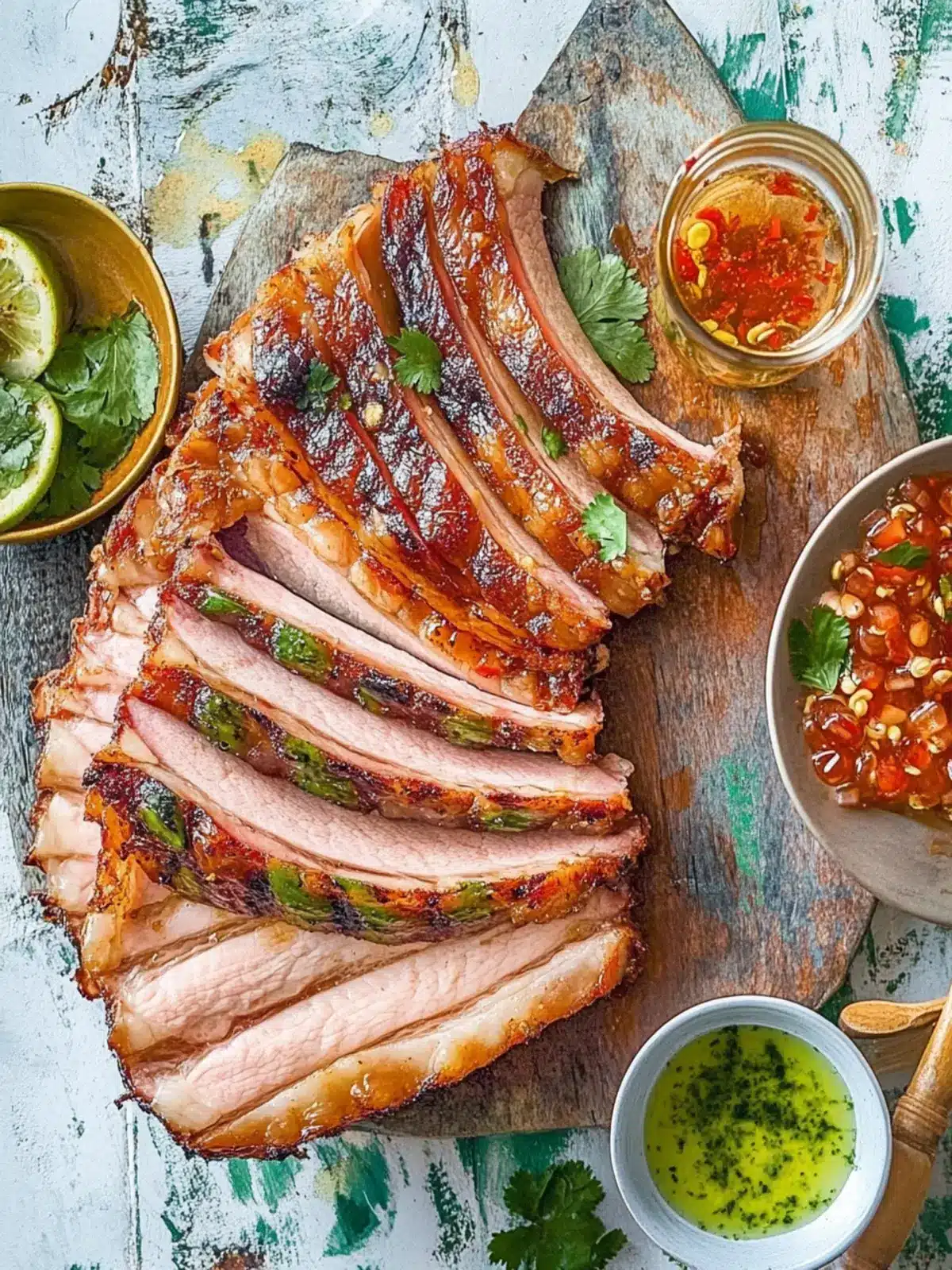 Crispy pork belly from the grill