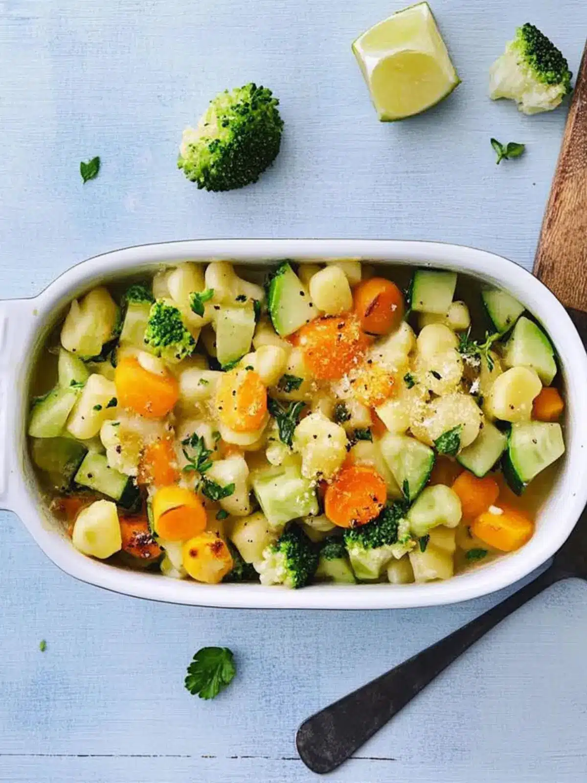 Spätzligratin mit Gemüse und Käse