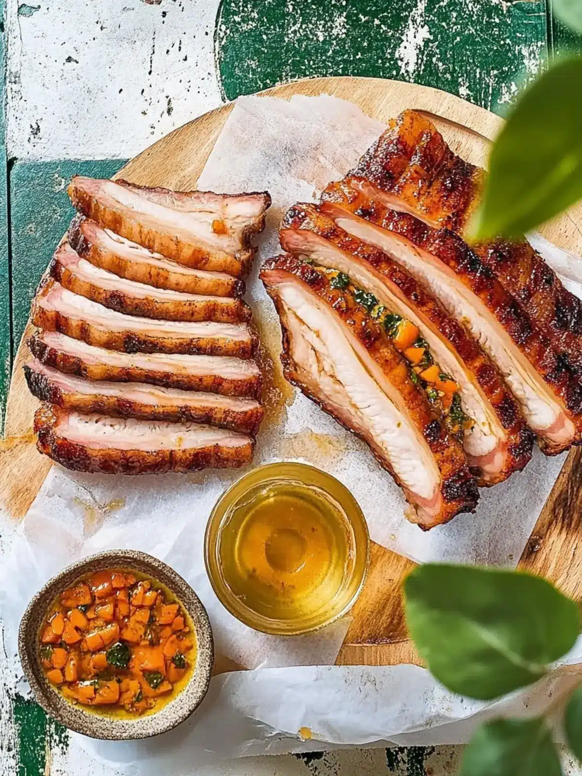 Crispy pork belly from the grill