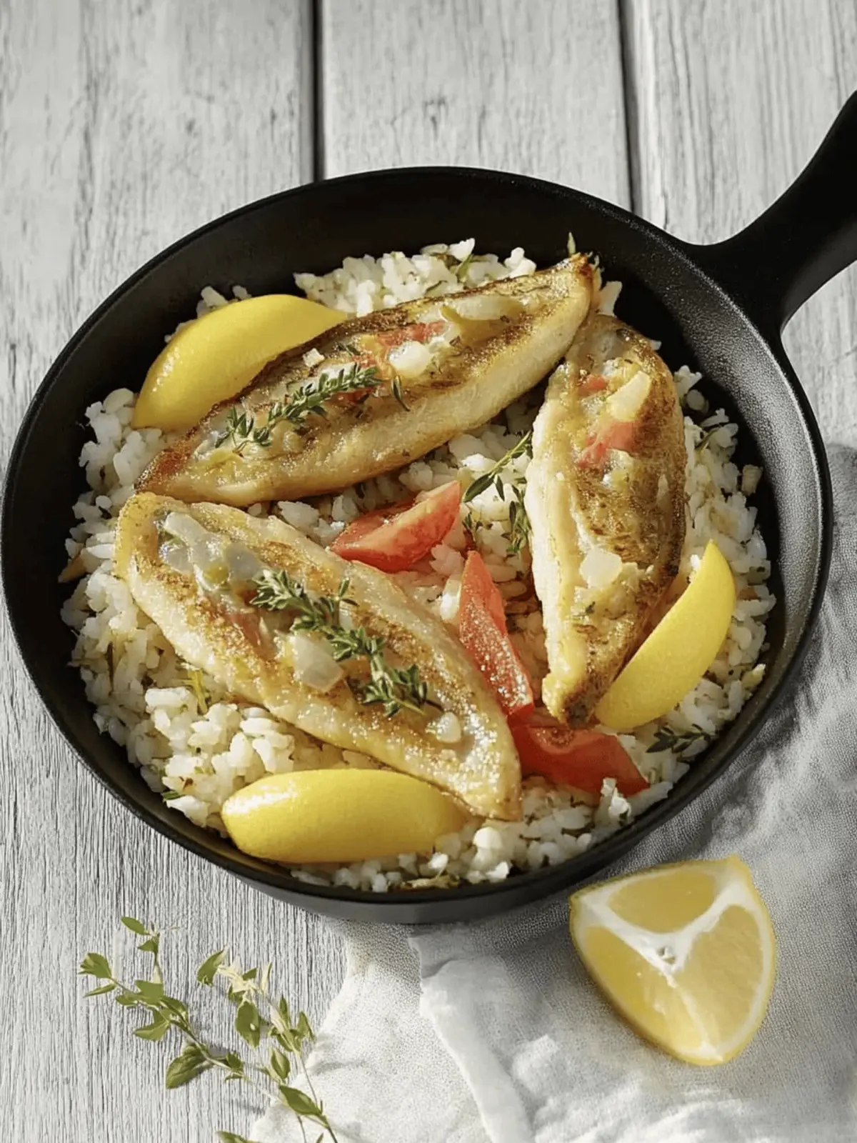 Reis-Tomaten-Pfanne mit Fisch