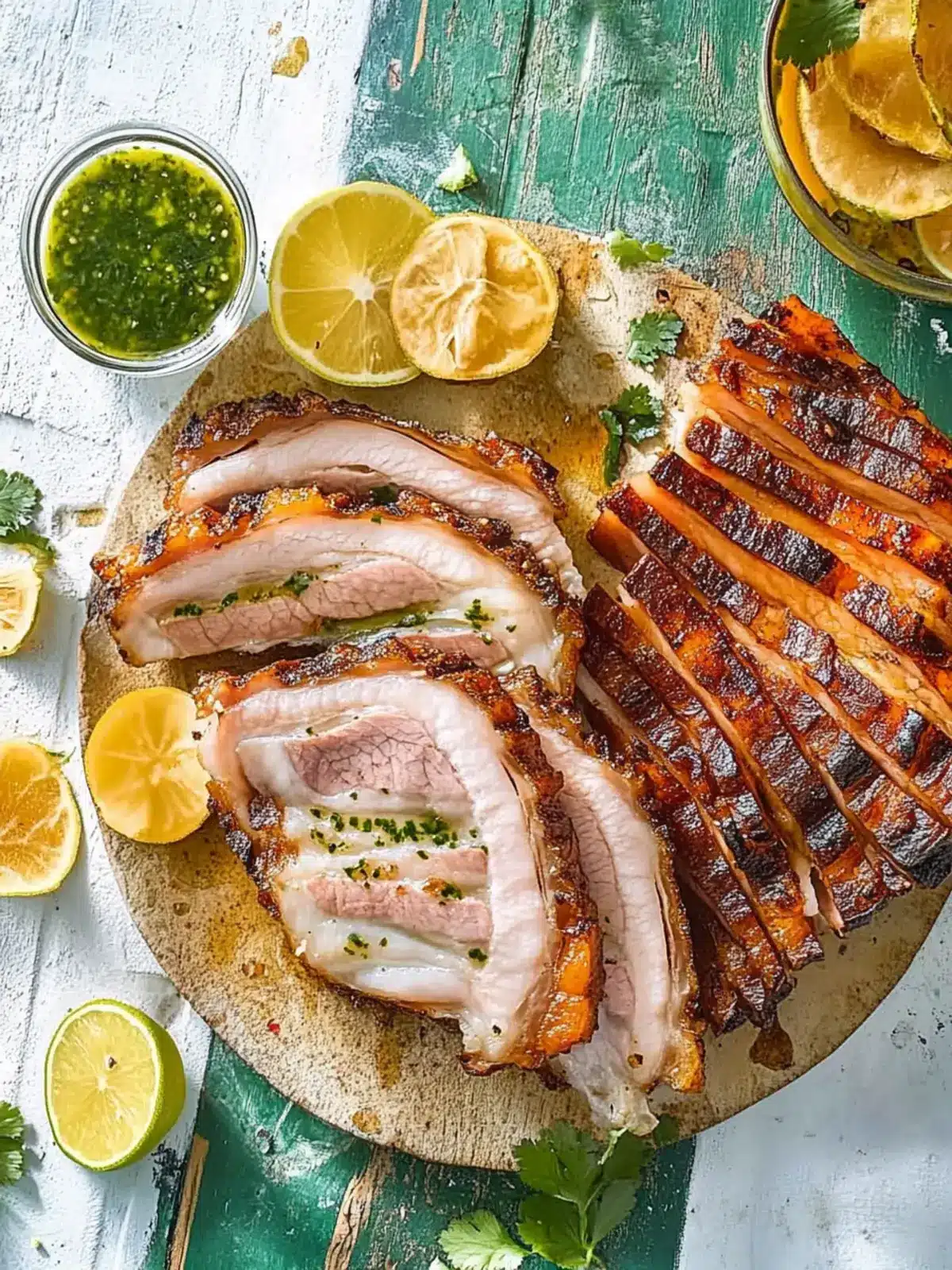 Crispy pork belly from the grill