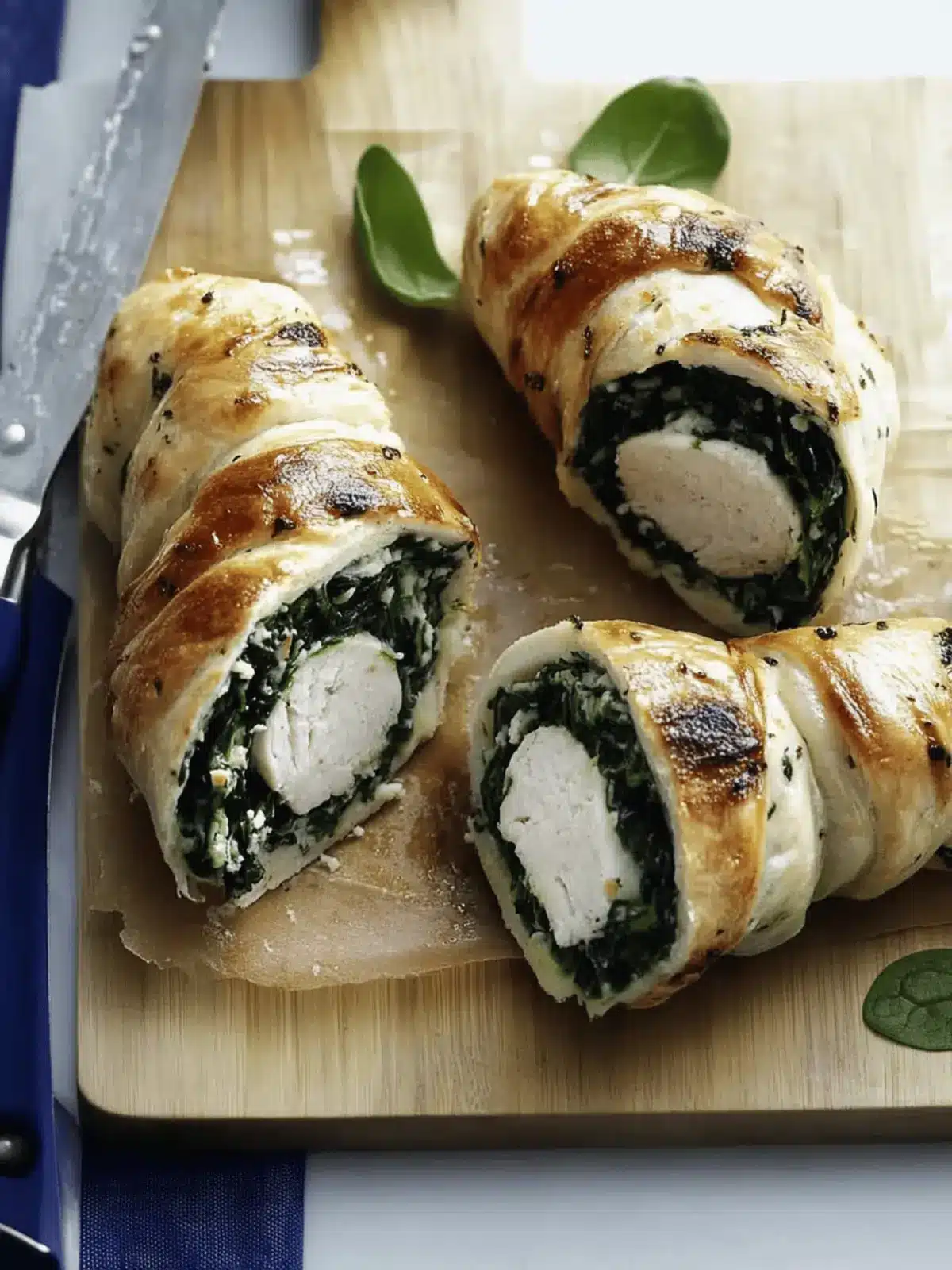 Hühnchenbrust-Spinat-Roulade