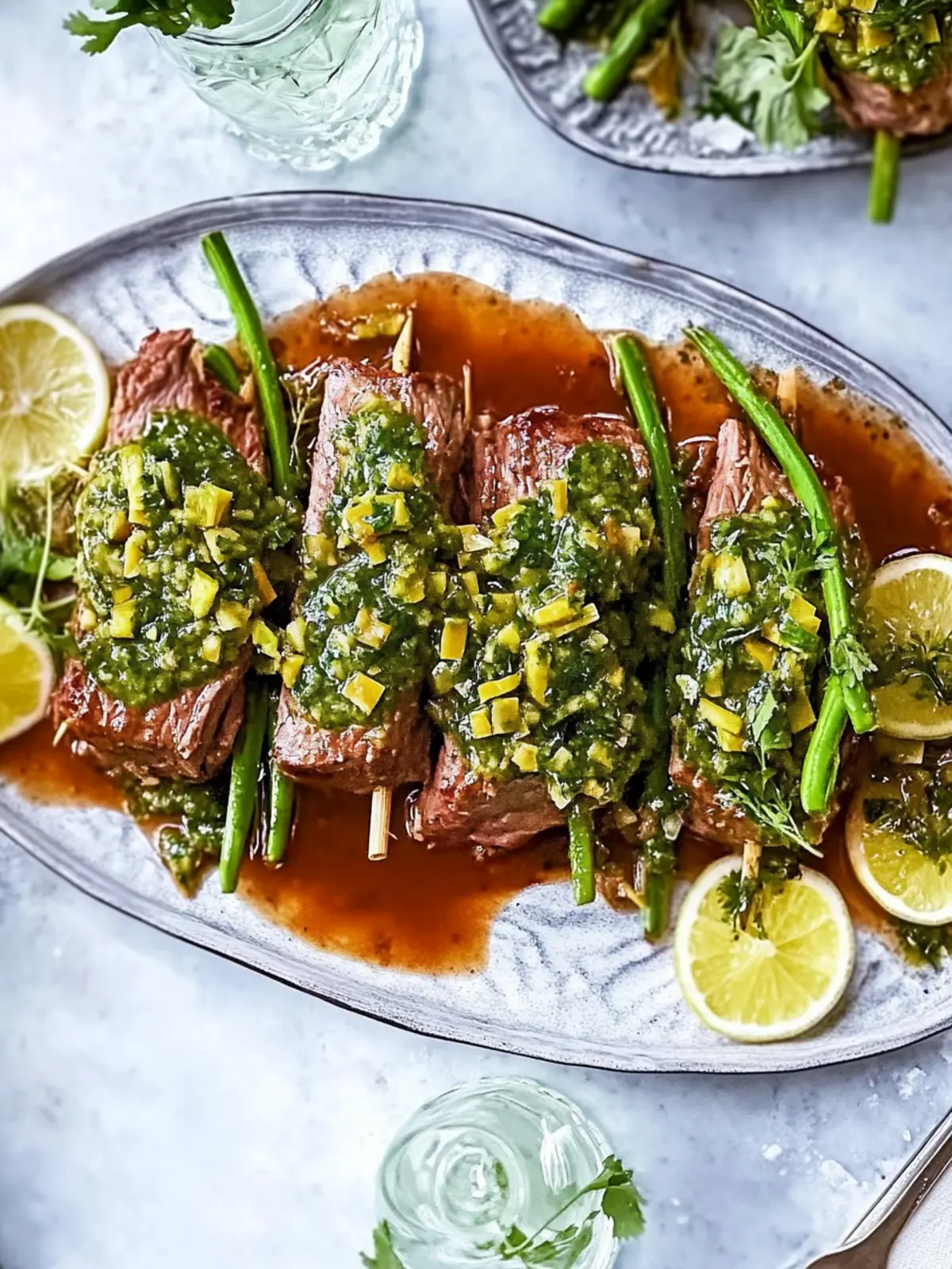 Zarter Sauerbraten mit Spargel
