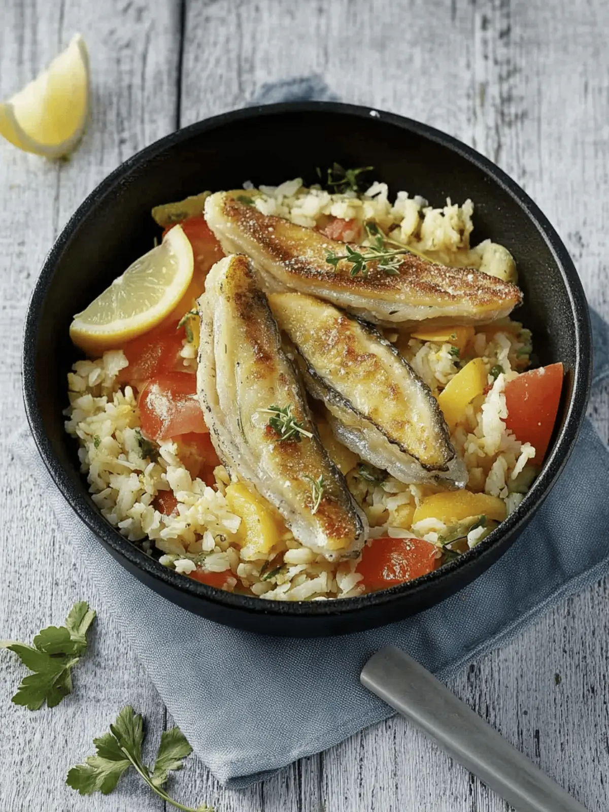 Reis-Tomaten-Pfanne mit Fisch