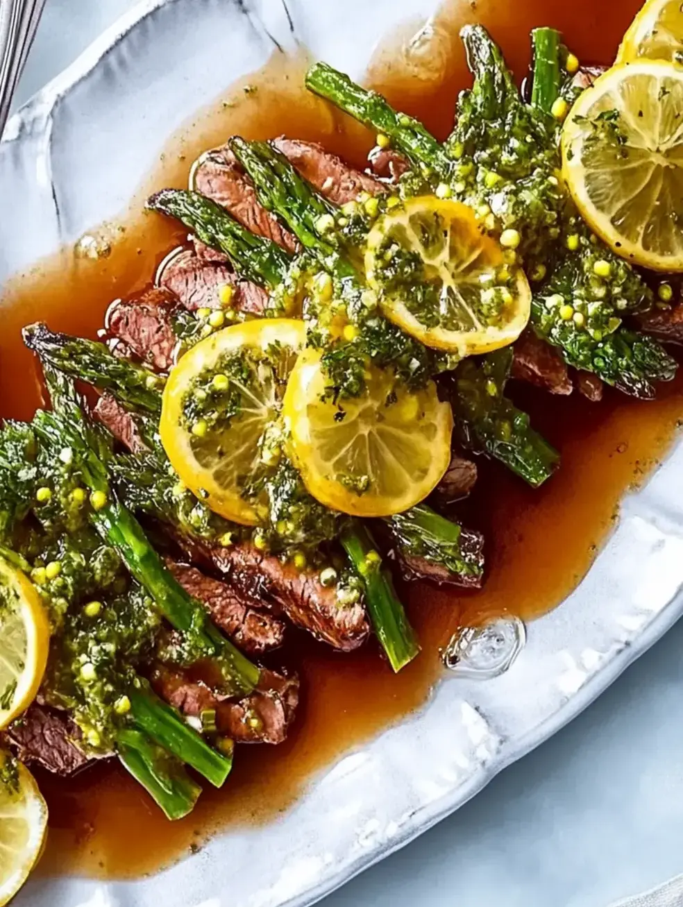 Zarter Sauerbraten mit Spargel