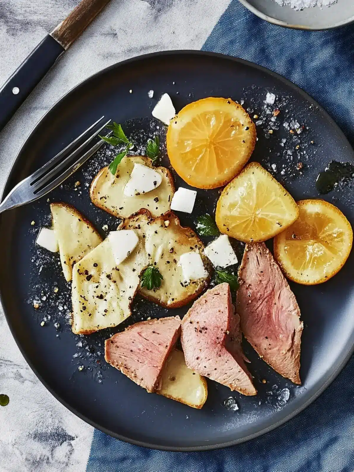 Kohlrabi mit Roastbeef und Ei