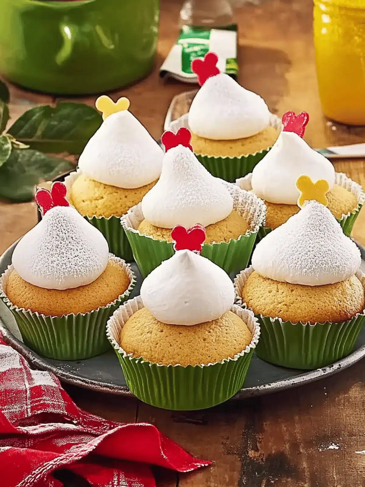 Weihnachtsmuffins mit Zipfelmützen