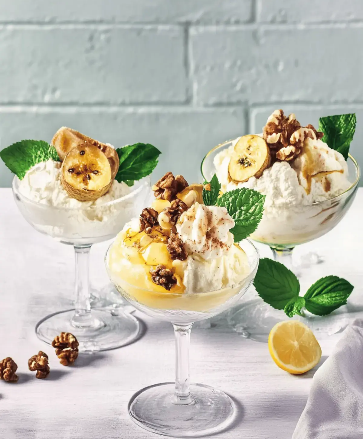 Grilled peach with vanilla ice cream