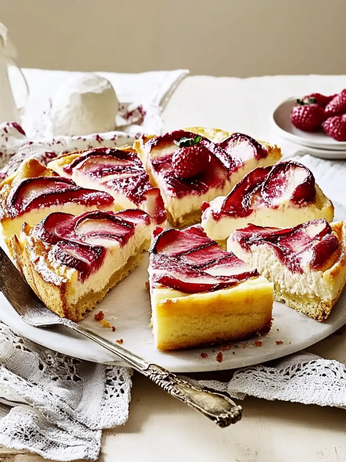 Cheese Plum Cake from the Tray