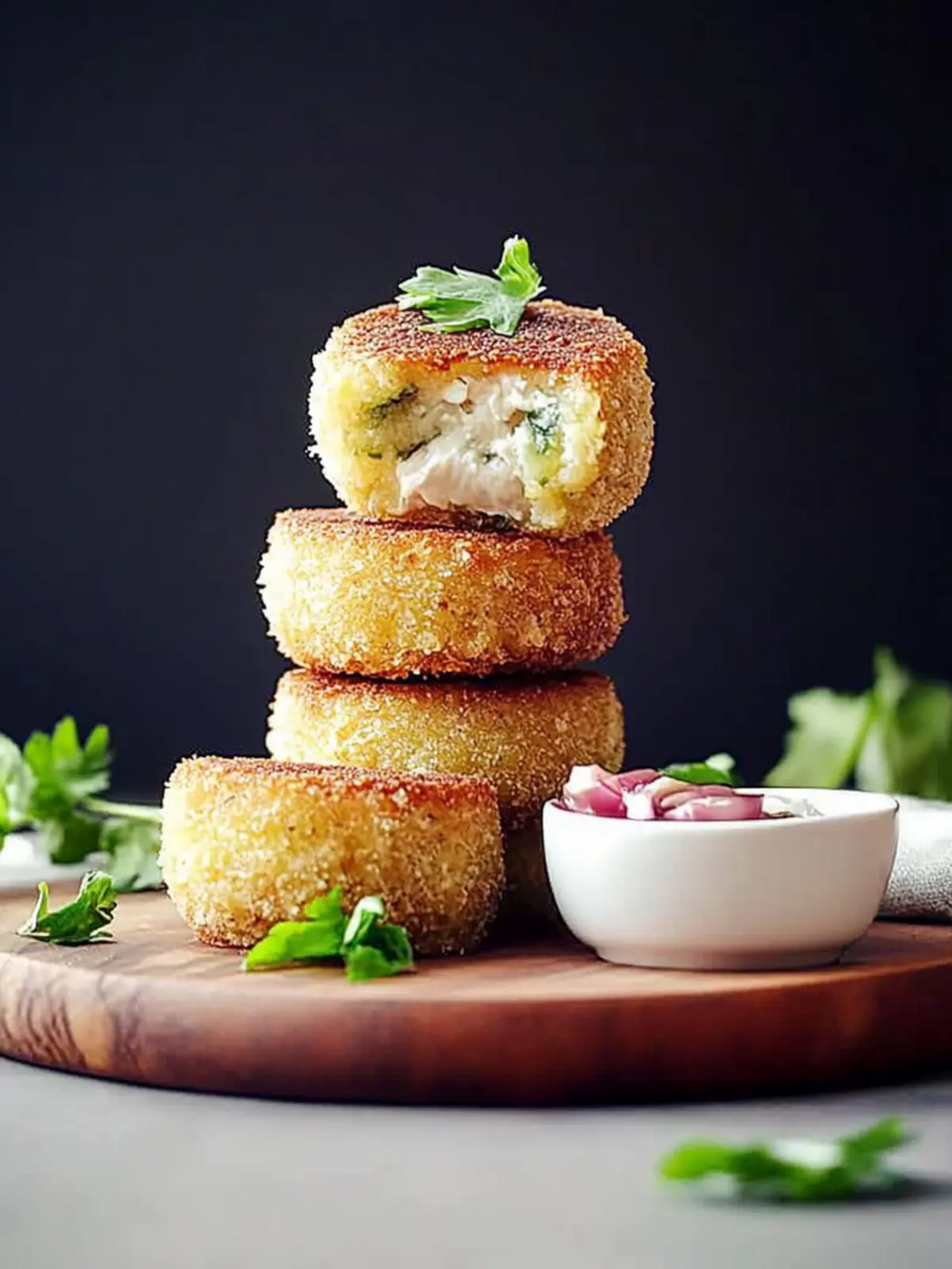 Kartoffelpuffer mit Knoblauch und Petersilie