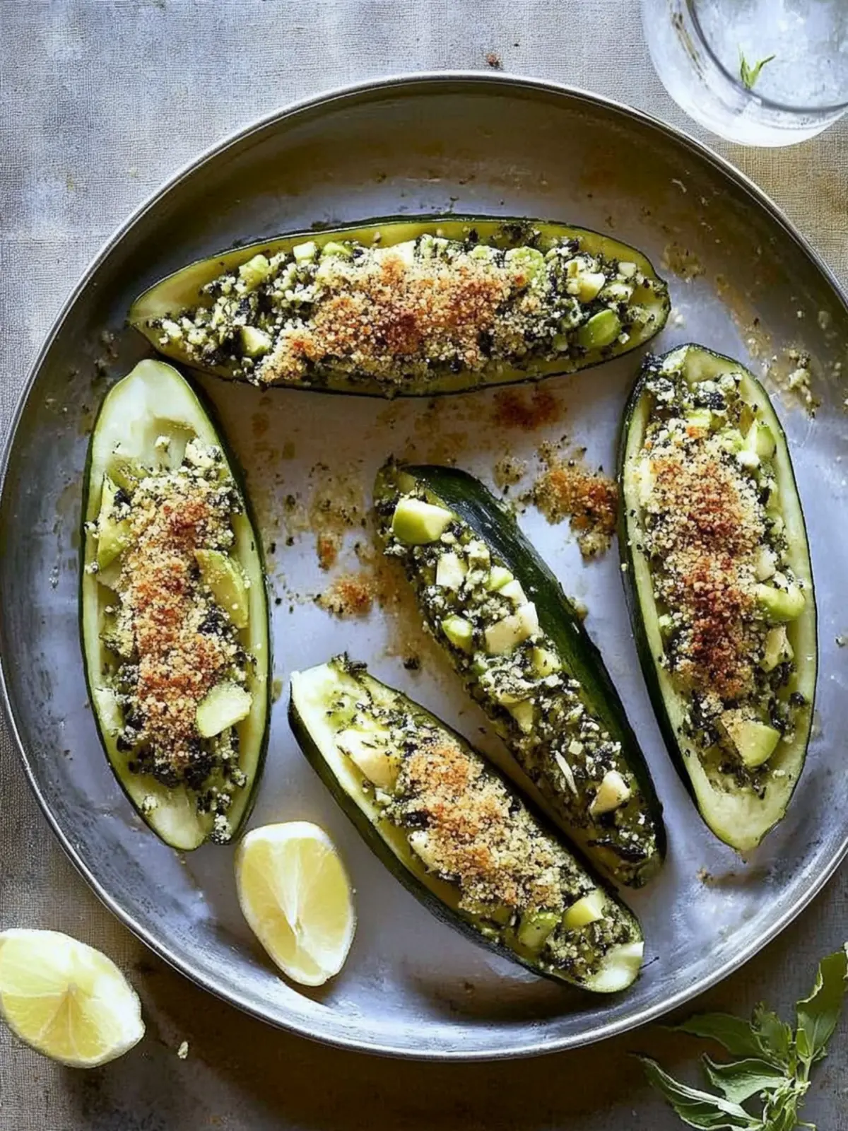 Gefüllte Zucchini mit Linsen