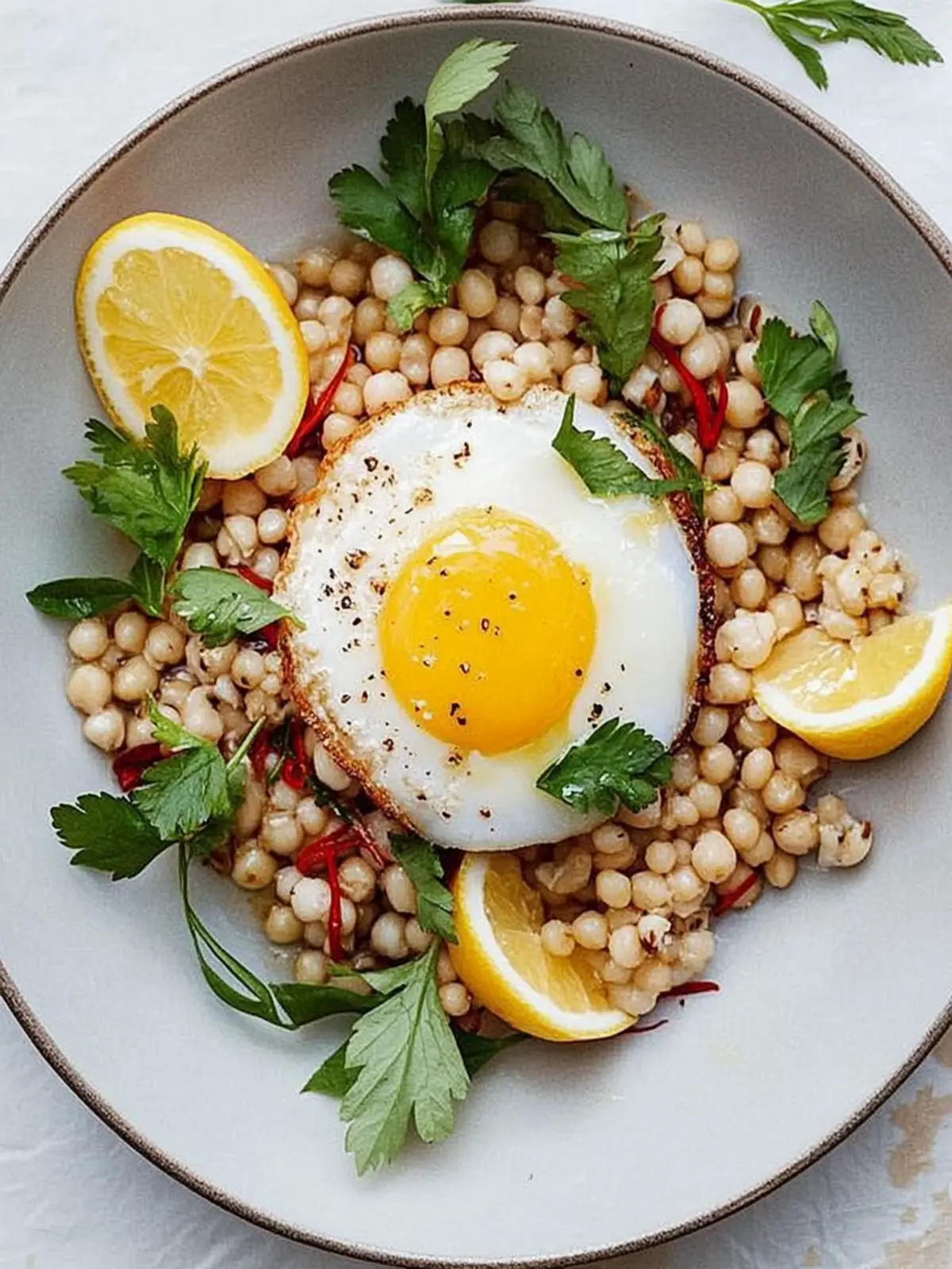 Fried grain with shrimp and eggs