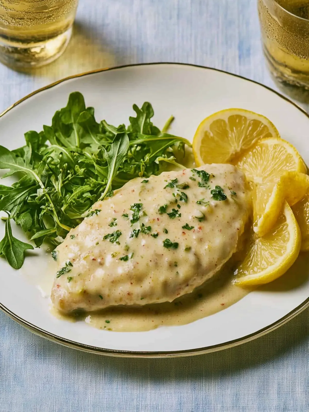 Samtige Hähnchenbrust mit Senfsauce