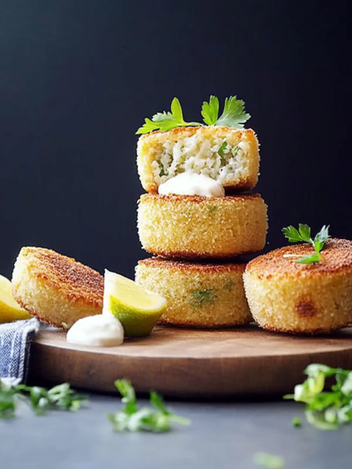 Kartoffelpuffer mit Knoblauch und Petersilie