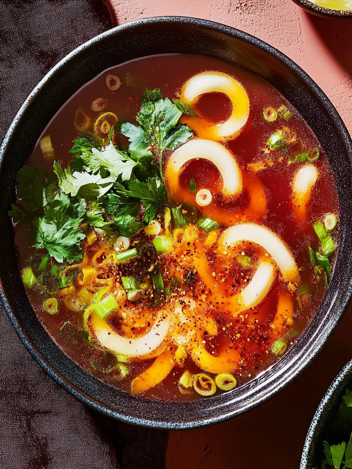 Udon in Butter-Tomaten-Soja-Brühe