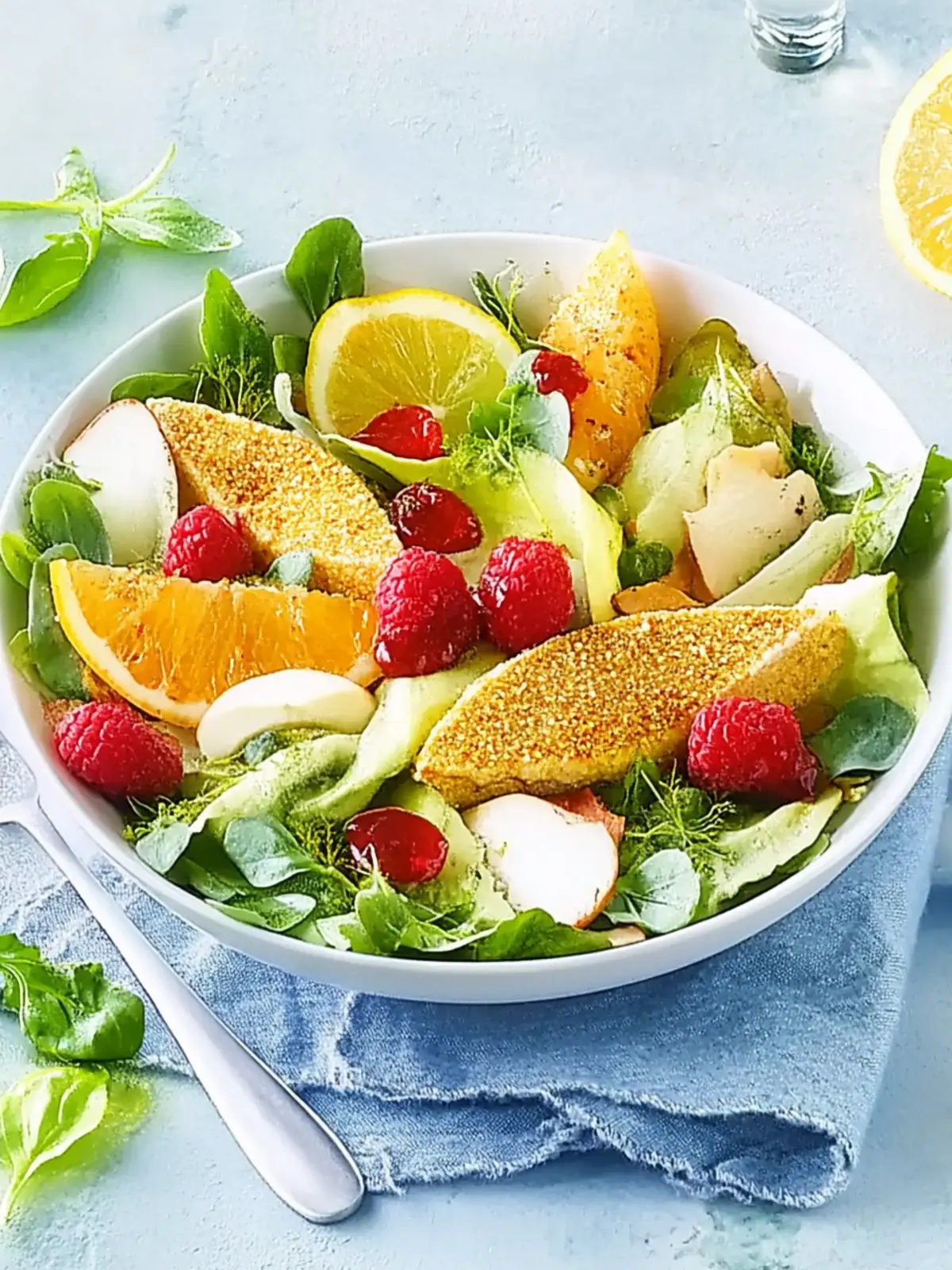 Wintersalat mit gebratenen Avocado-Spalten