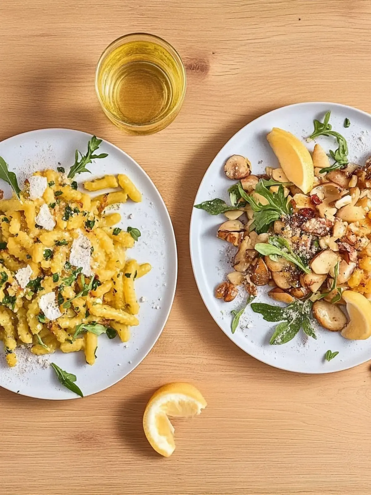 Spätzle mit Spiegelei und Rucola