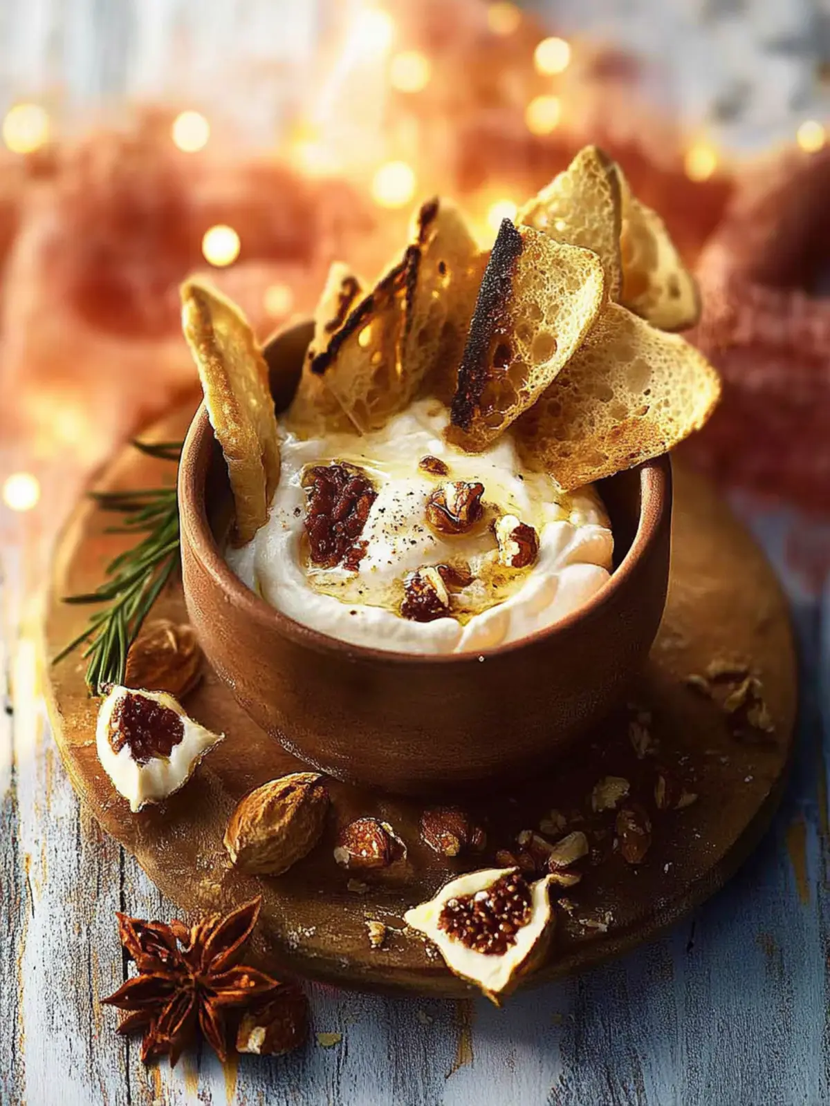 Raclette with red wine figs and camembert cream and roasted walnuts