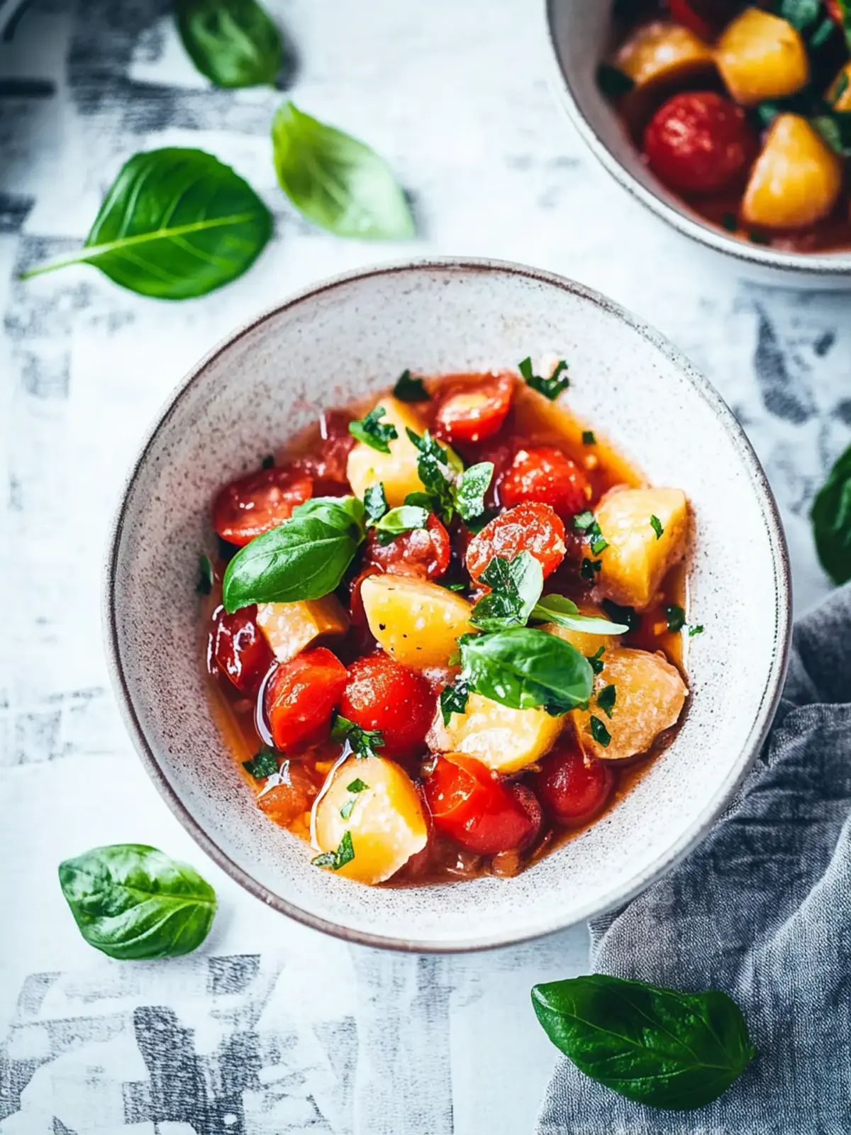 15 Minuten Gnocchi Pfanne mit Tomaten und Mozzarella