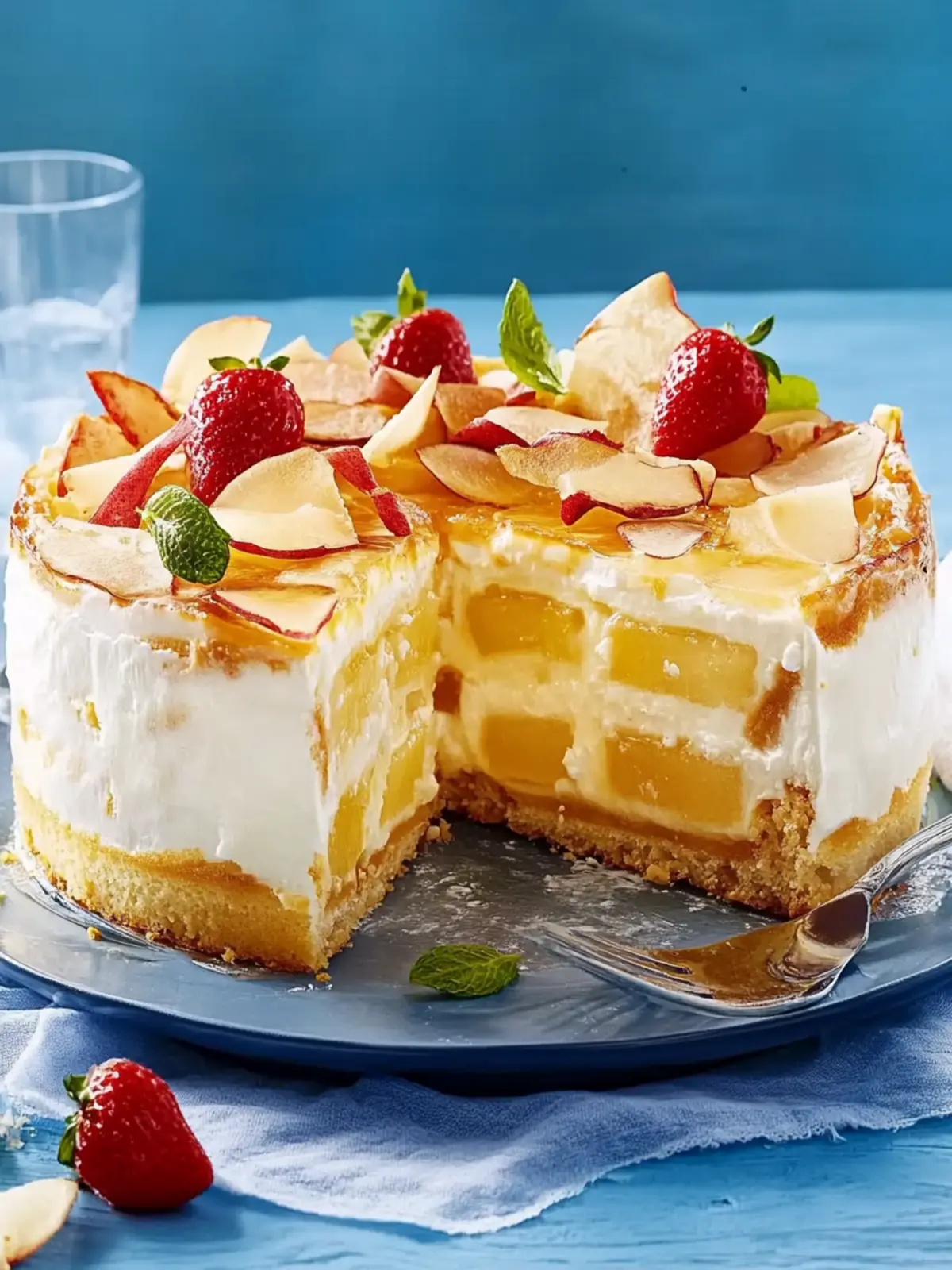 Creamy Peach Cheesecake - a highlight in two layers