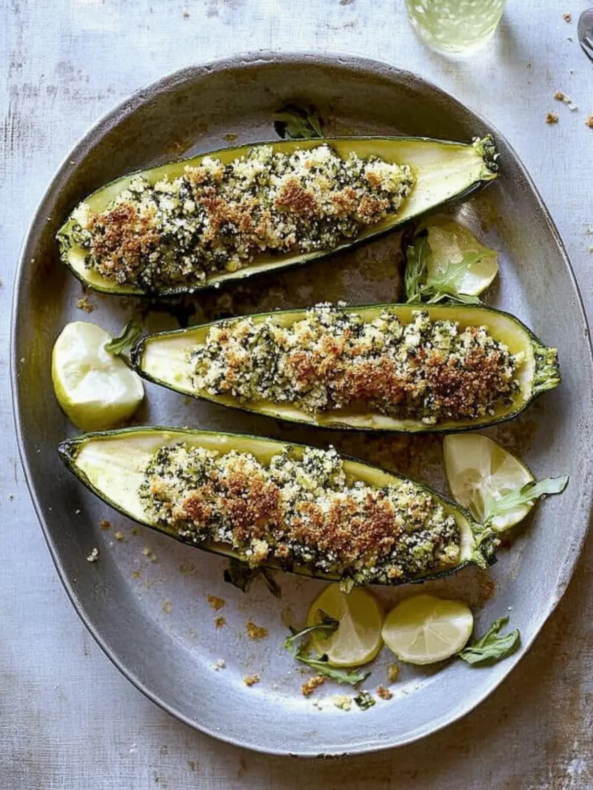 Gefüllte Zucchini mit Linsen