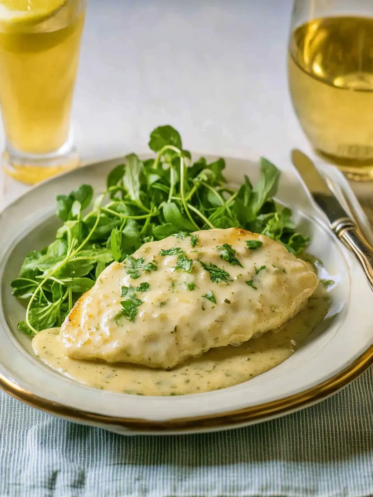 Samtige Hähnchenbrust mit Senfsauce