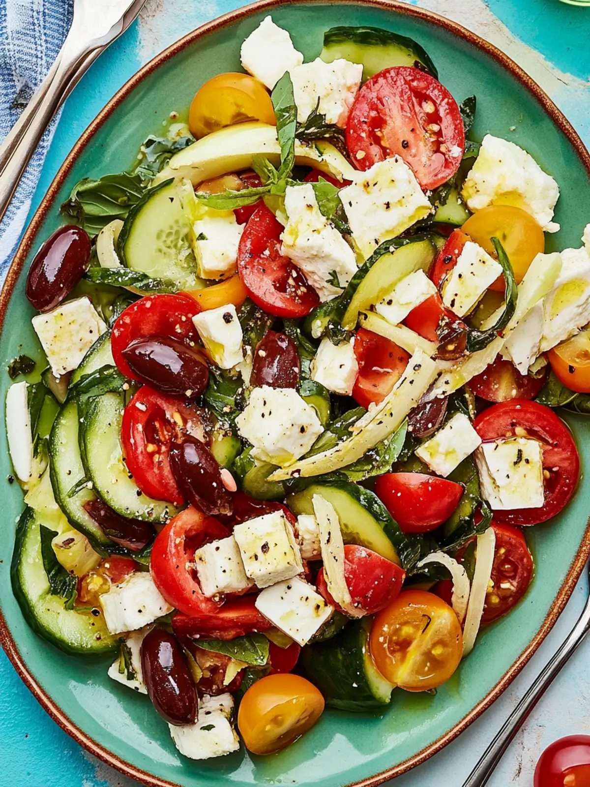 Knackiger und frischer griechischer Salat