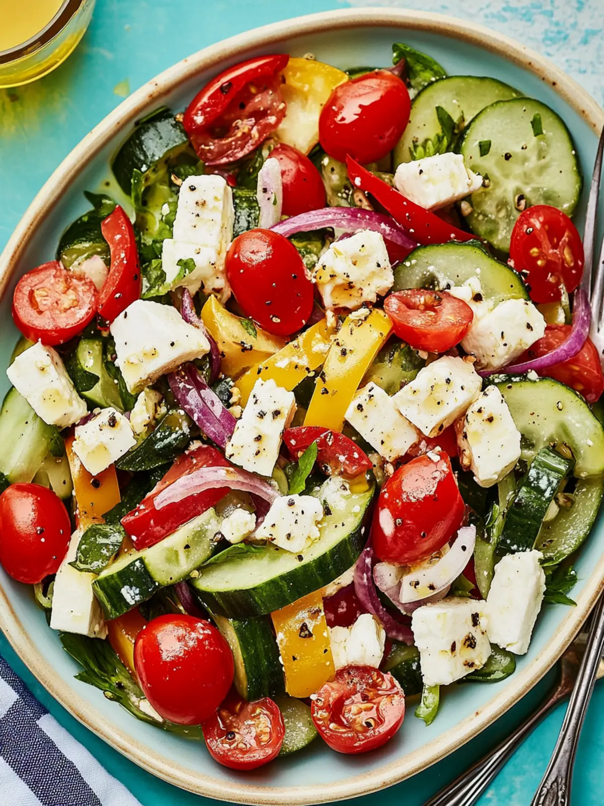 Knackiger und frischer griechischer Salat