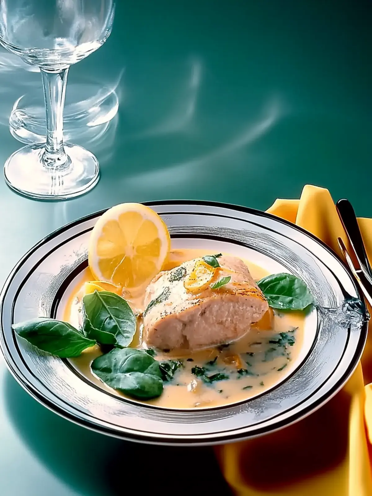 Hähnchenbrust mit Basilikumsoße