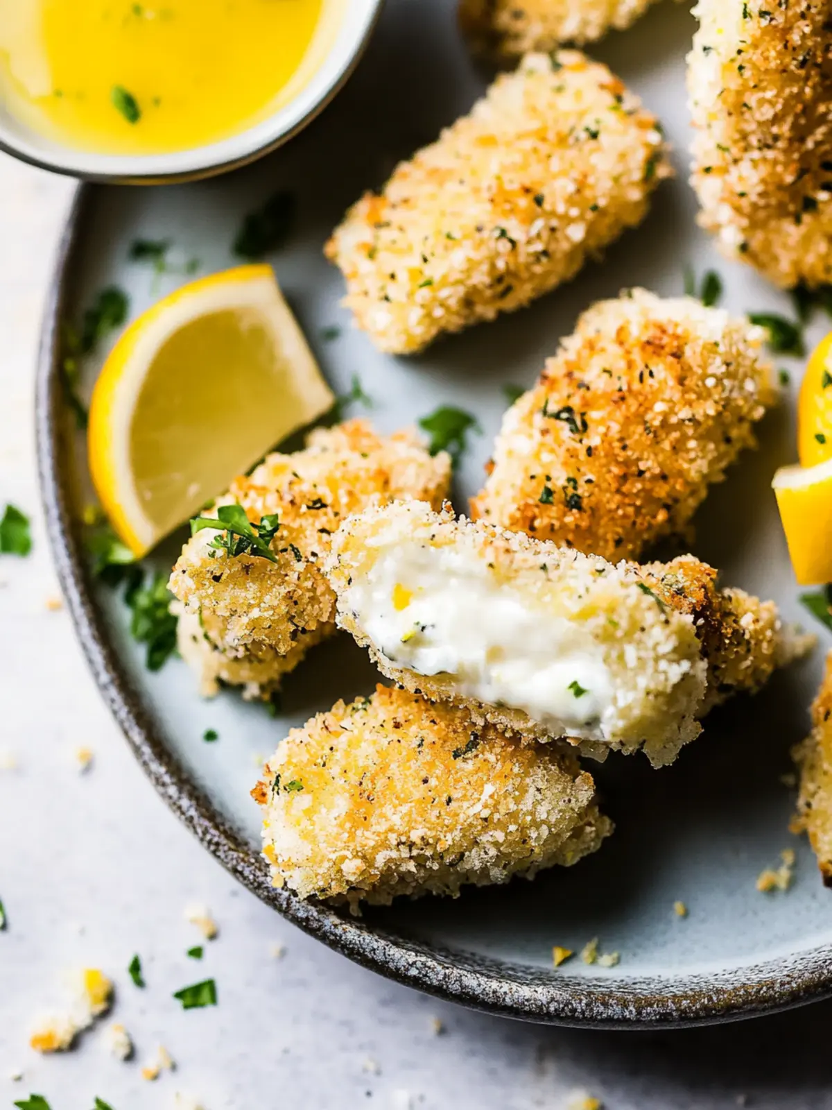 Gebackene Fischstäbchen