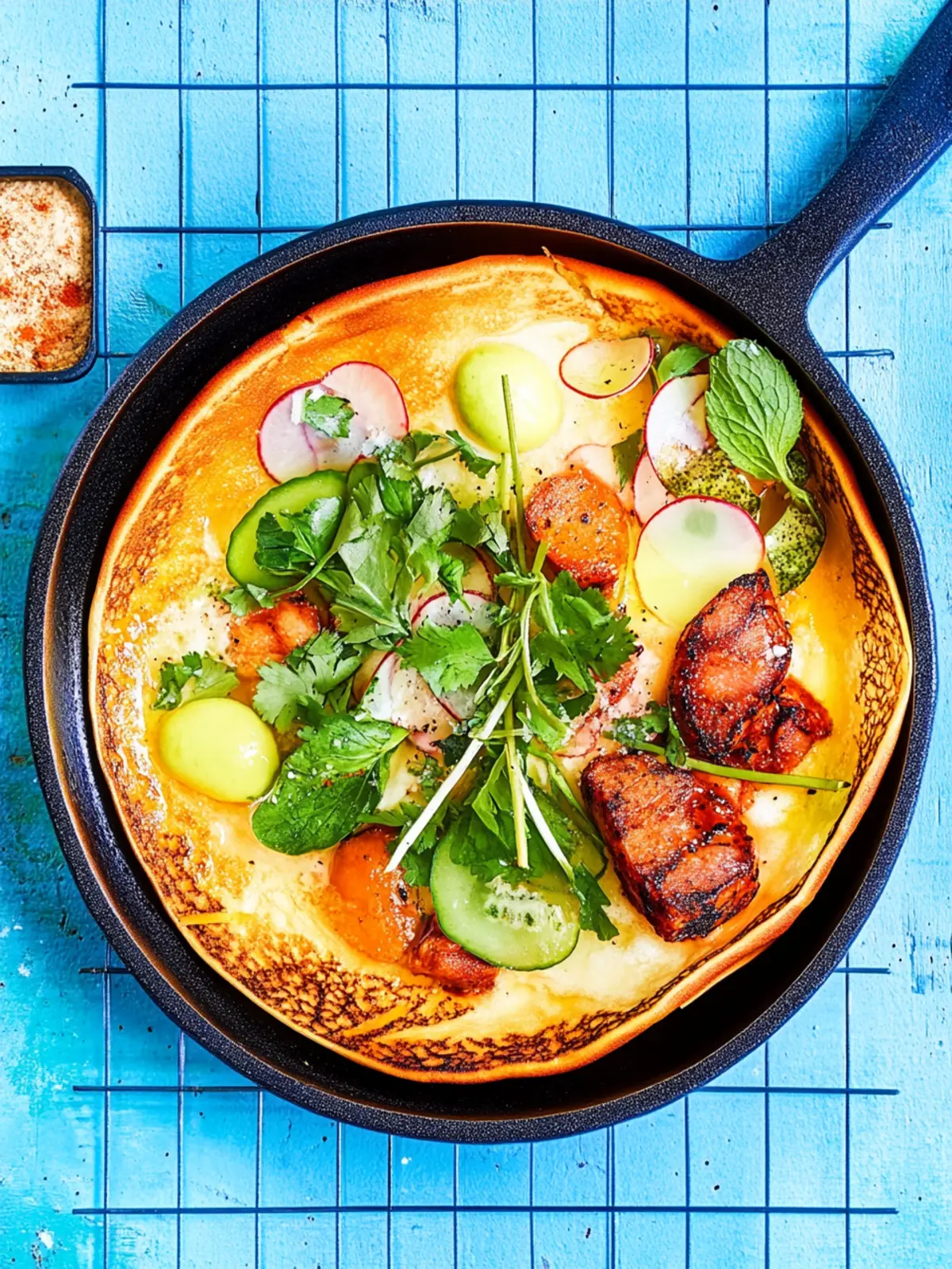 Wurst-Omelette vom Grill