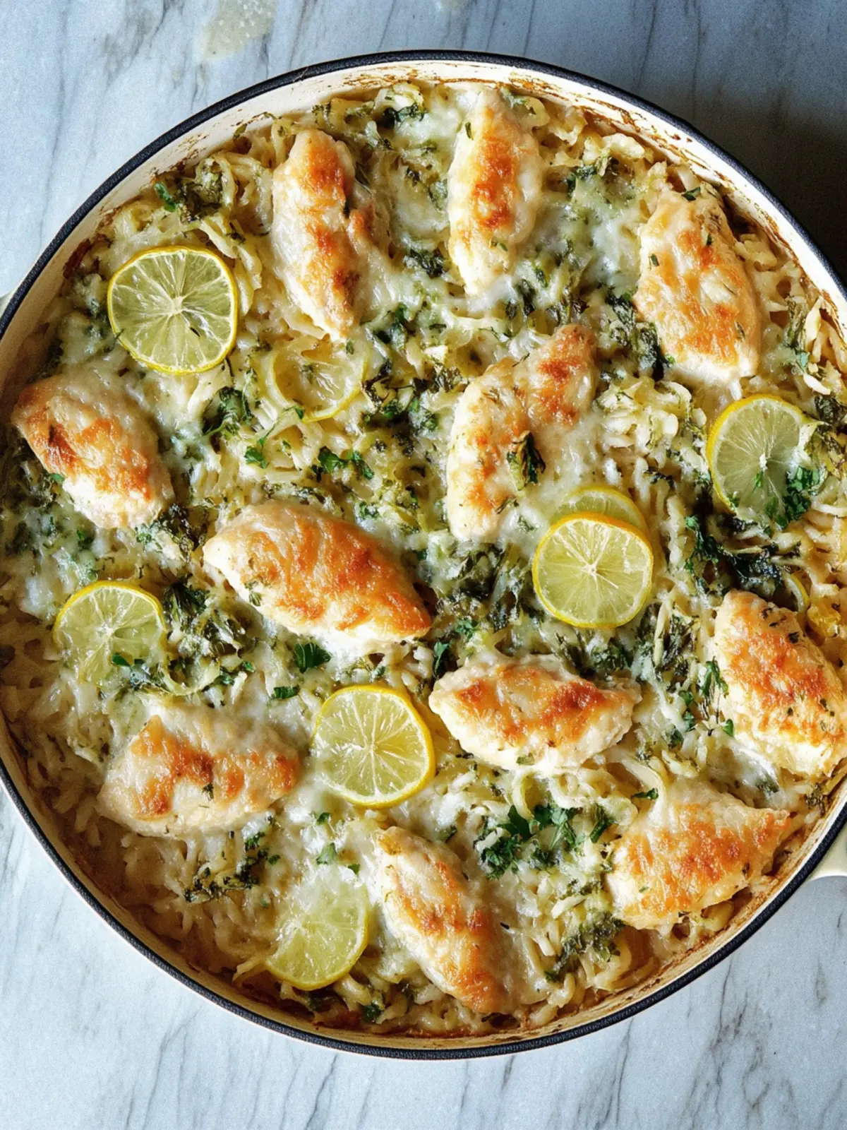 Überbackenes Hähnchen mit Käse und Reis