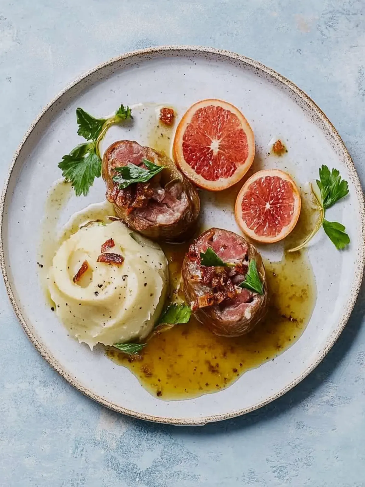 Kalbsfleischvögel mit Speck