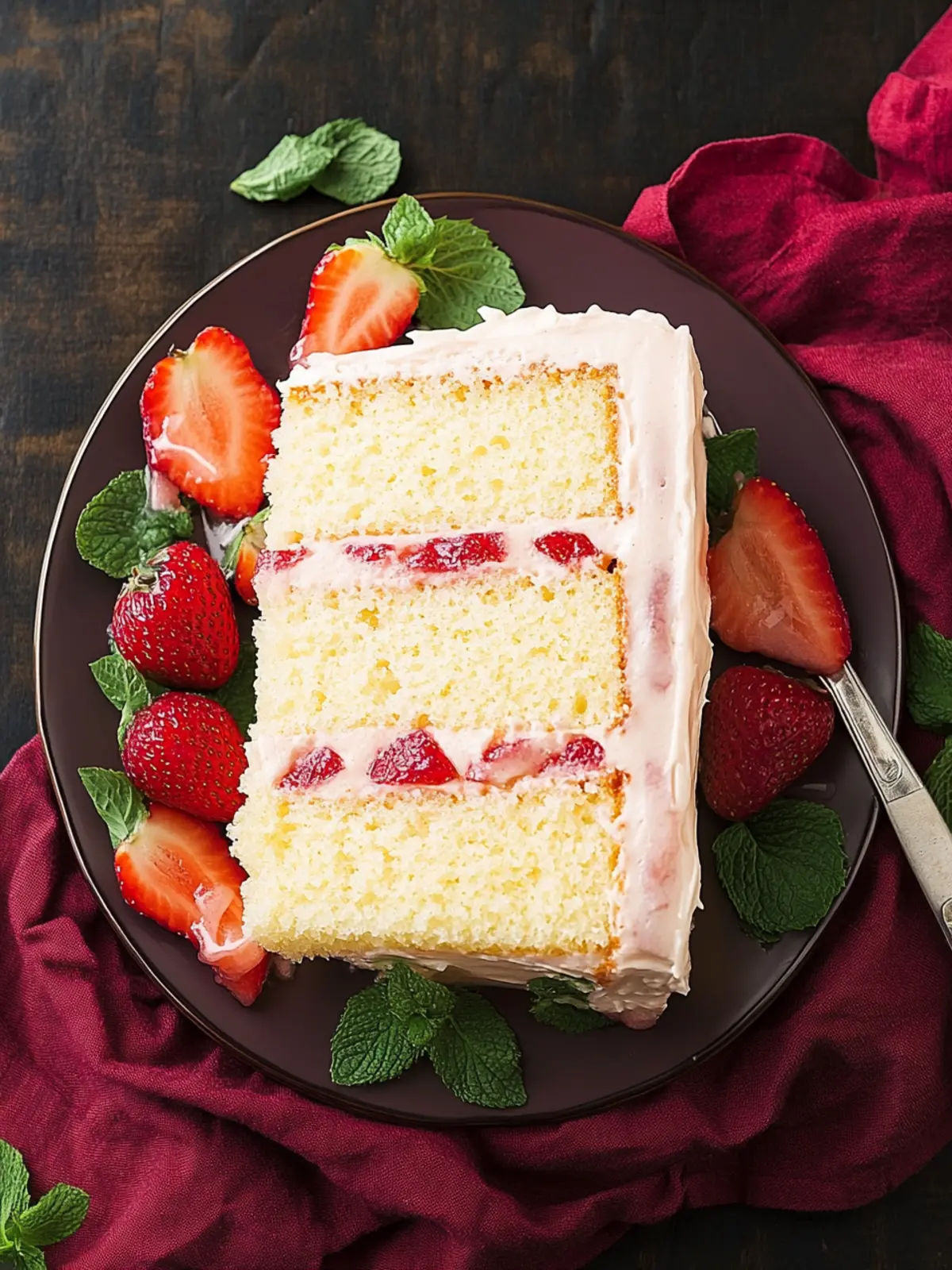 Frischer Erdbeerkuchen