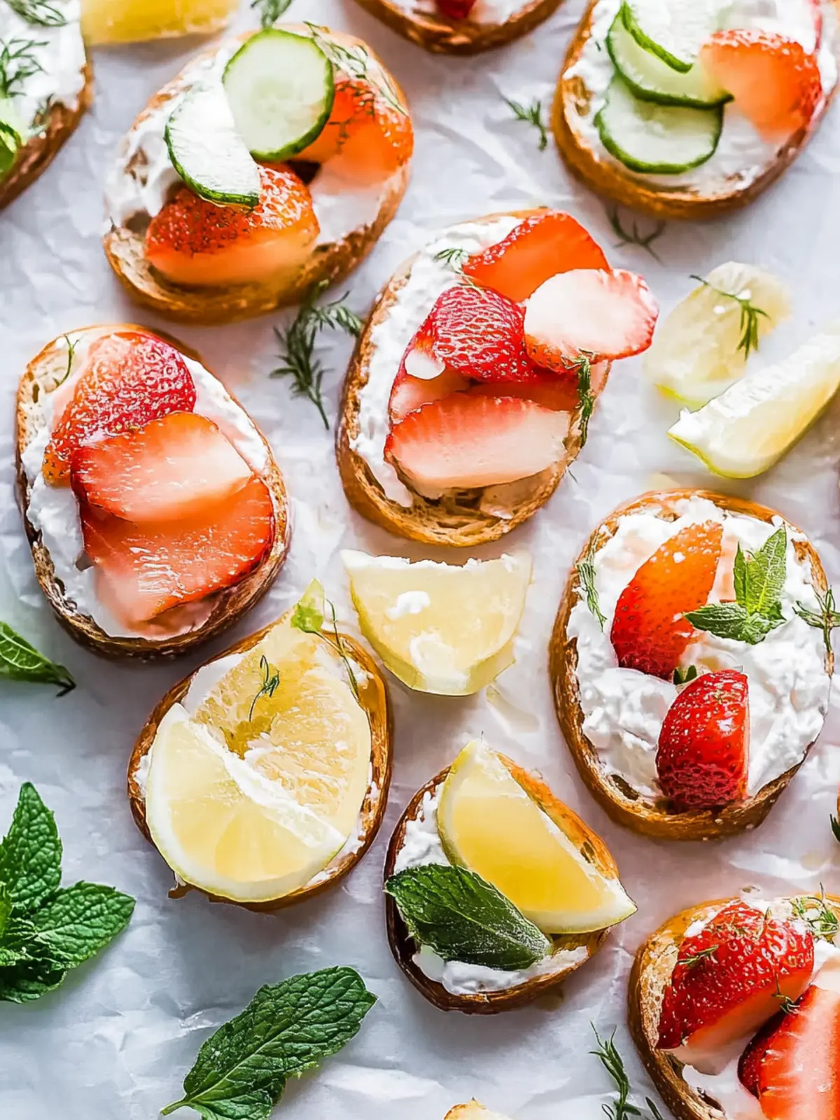 Crostini with whipped feta