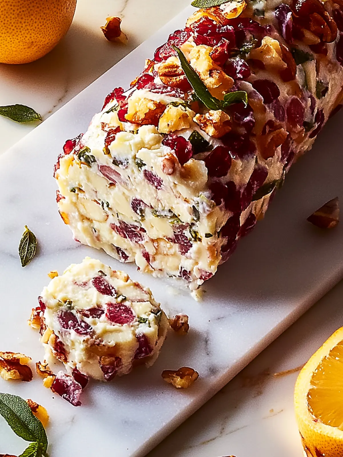 Käserolle mit Cranberrys und Walnüssen – Weihnachts-Party-Snacks