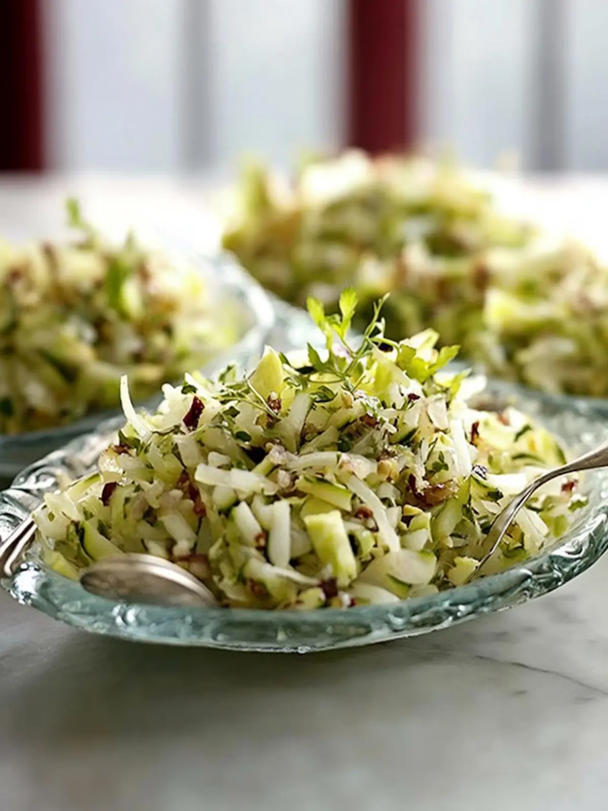 Brokkoli-, Kohl- und Kohlrabi-Krautsalat mit Quinoa