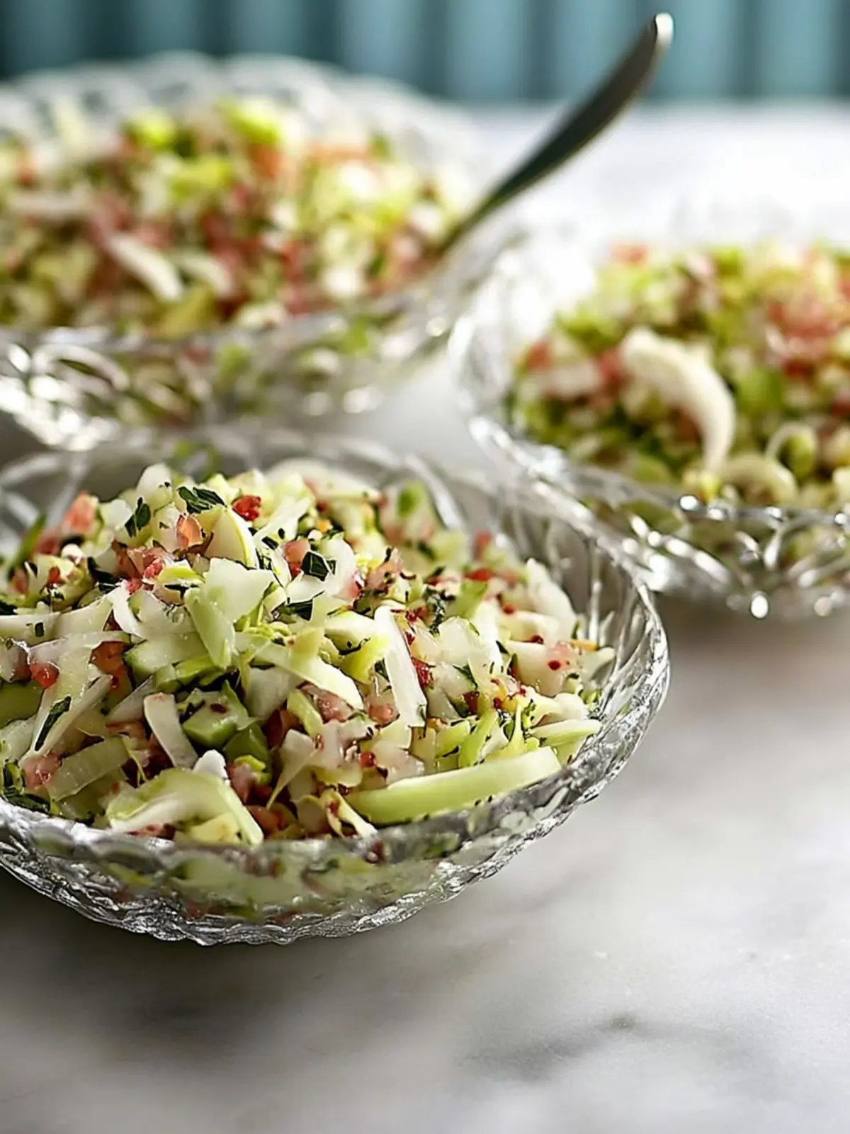 Brokkoli-, Kohl- und Kohlrabi-Krautsalat mit Quinoa