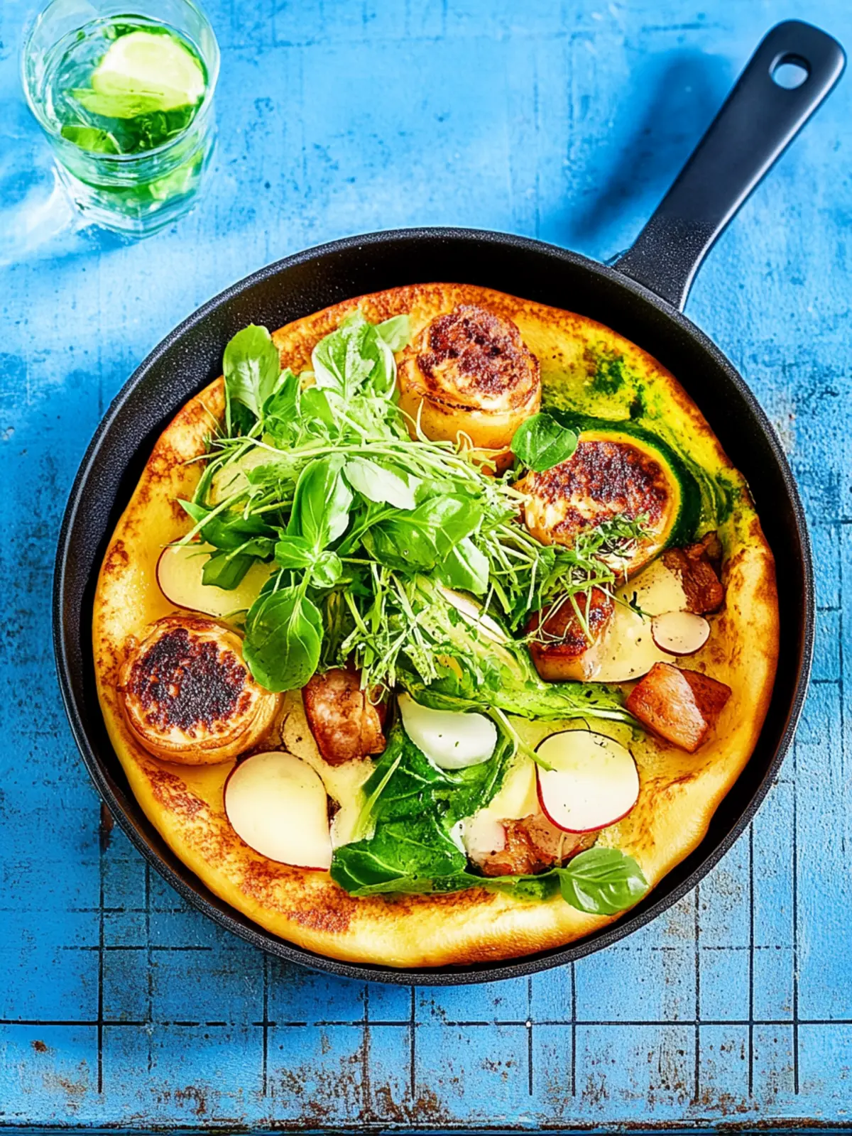 Wurst-Omelette vom Grill