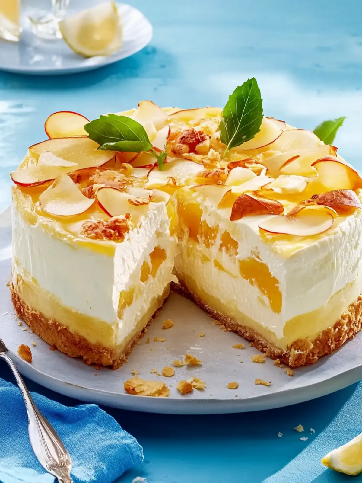 Creamy Peach Cheesecake - a highlight in two layers