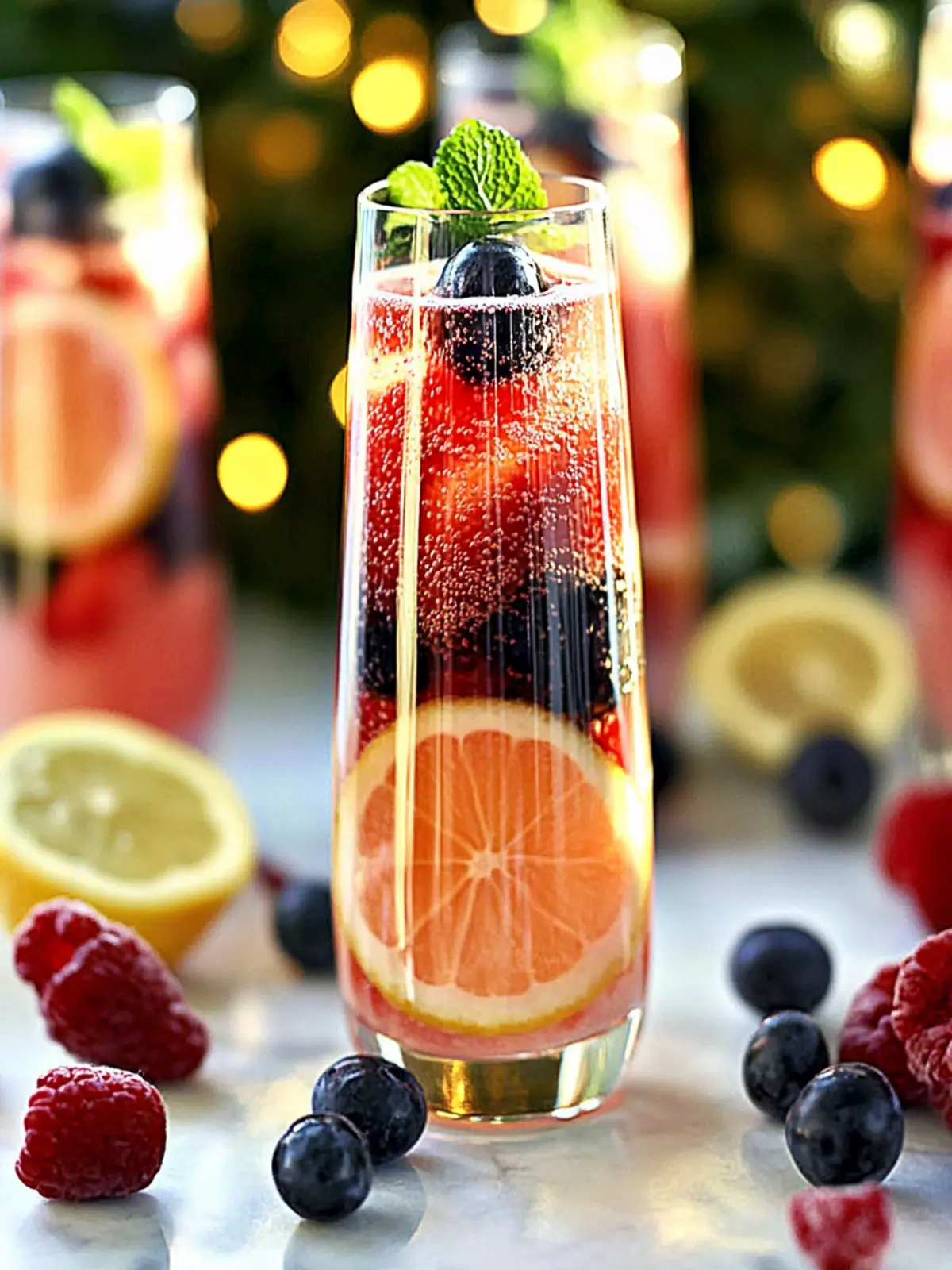 Silvester-Beeren-Champagner-Punsch