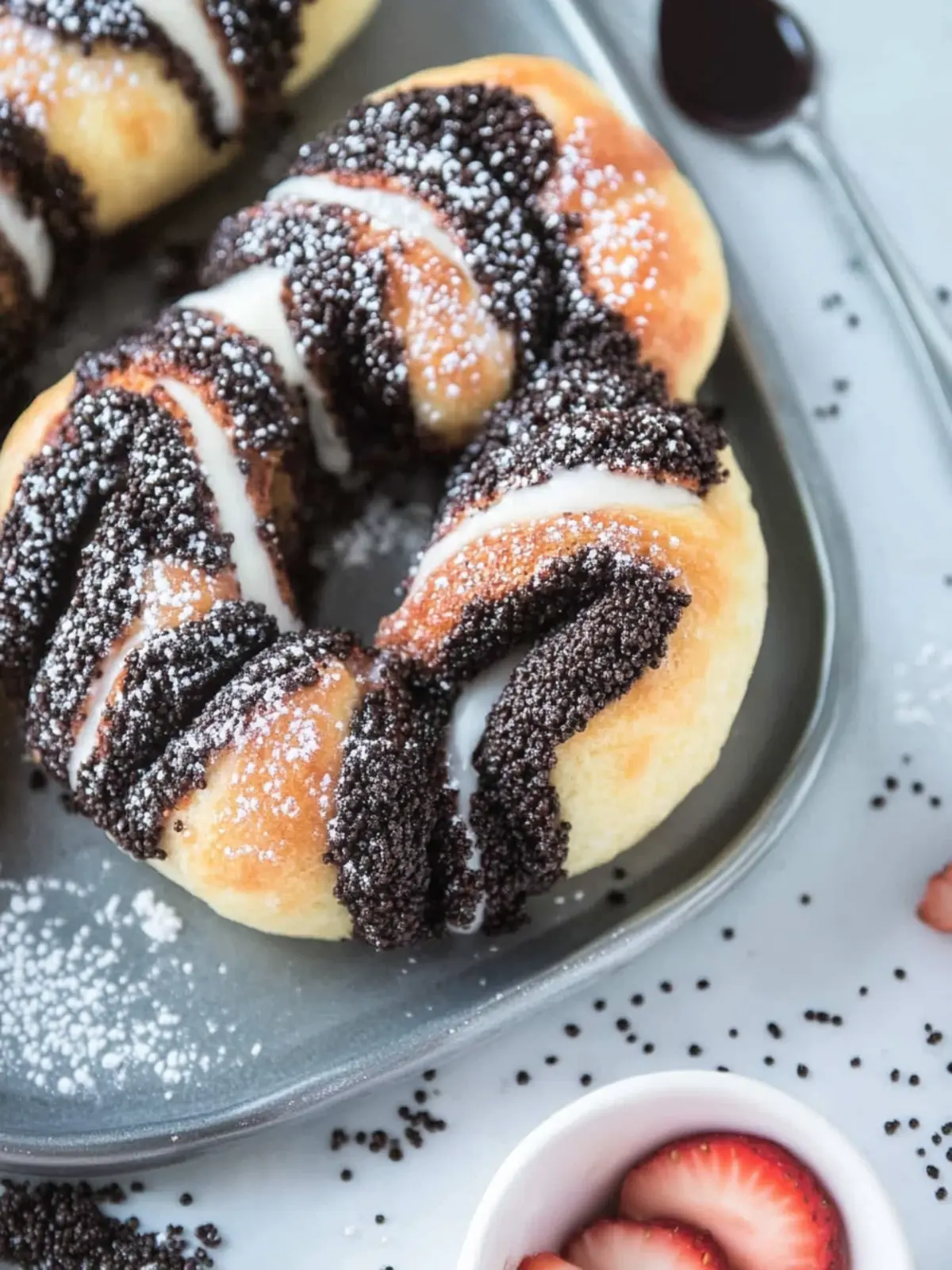 Juicy poppy seed spirals like from the baker