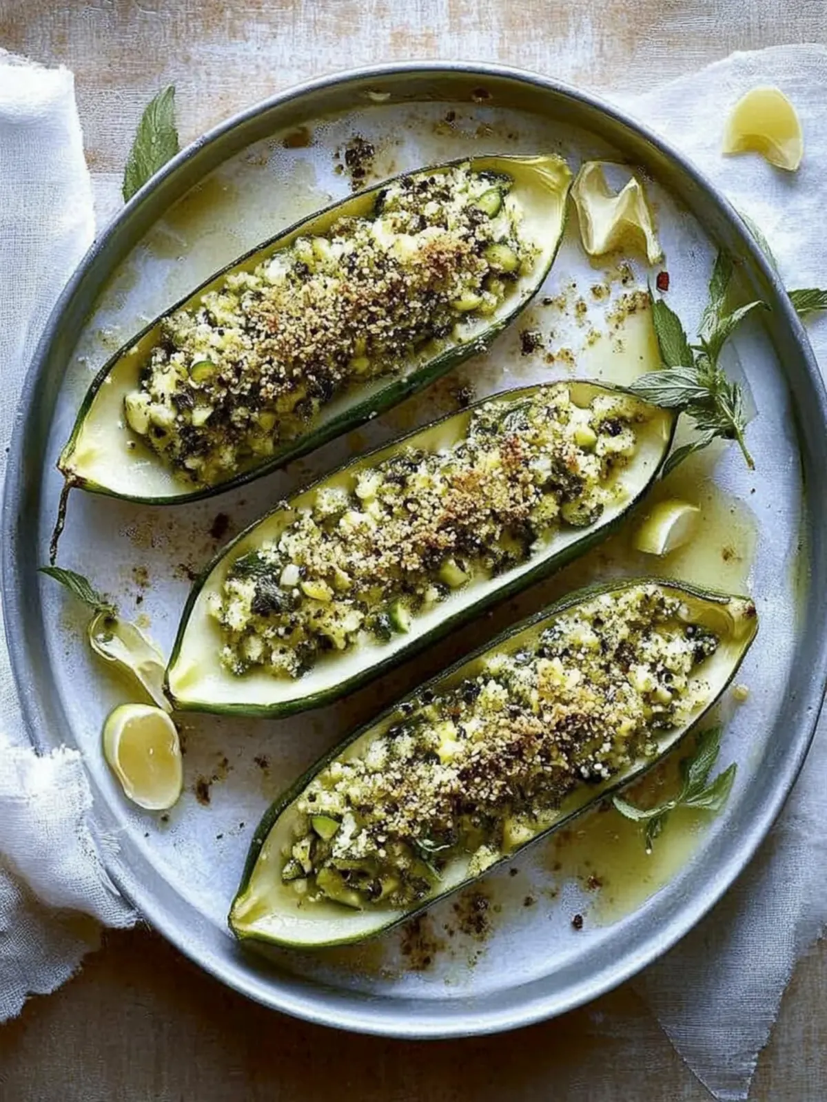 Gefüllte Zucchini mit Linsen