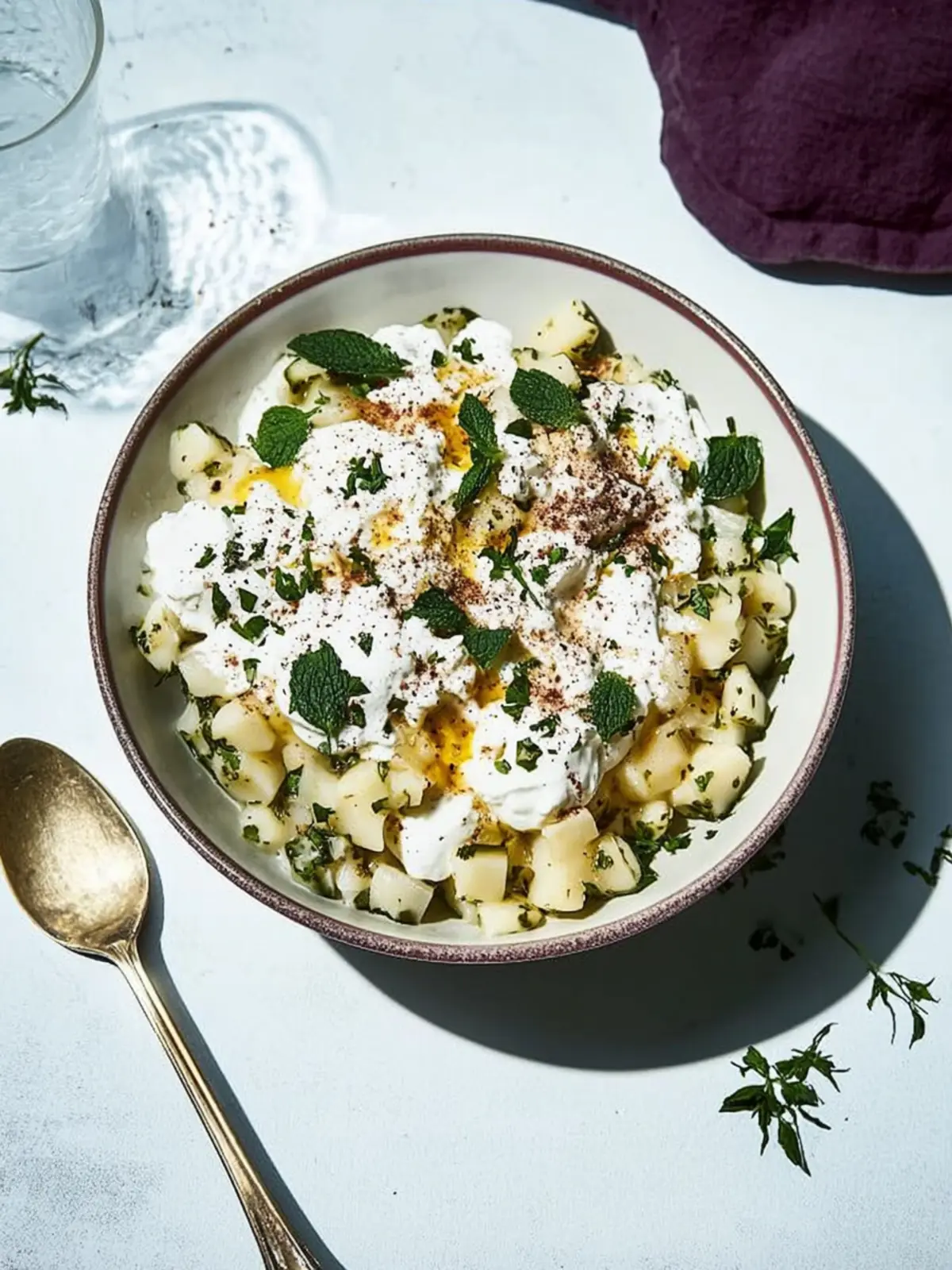 Zerdrückte Sauerrahmkartoffeln