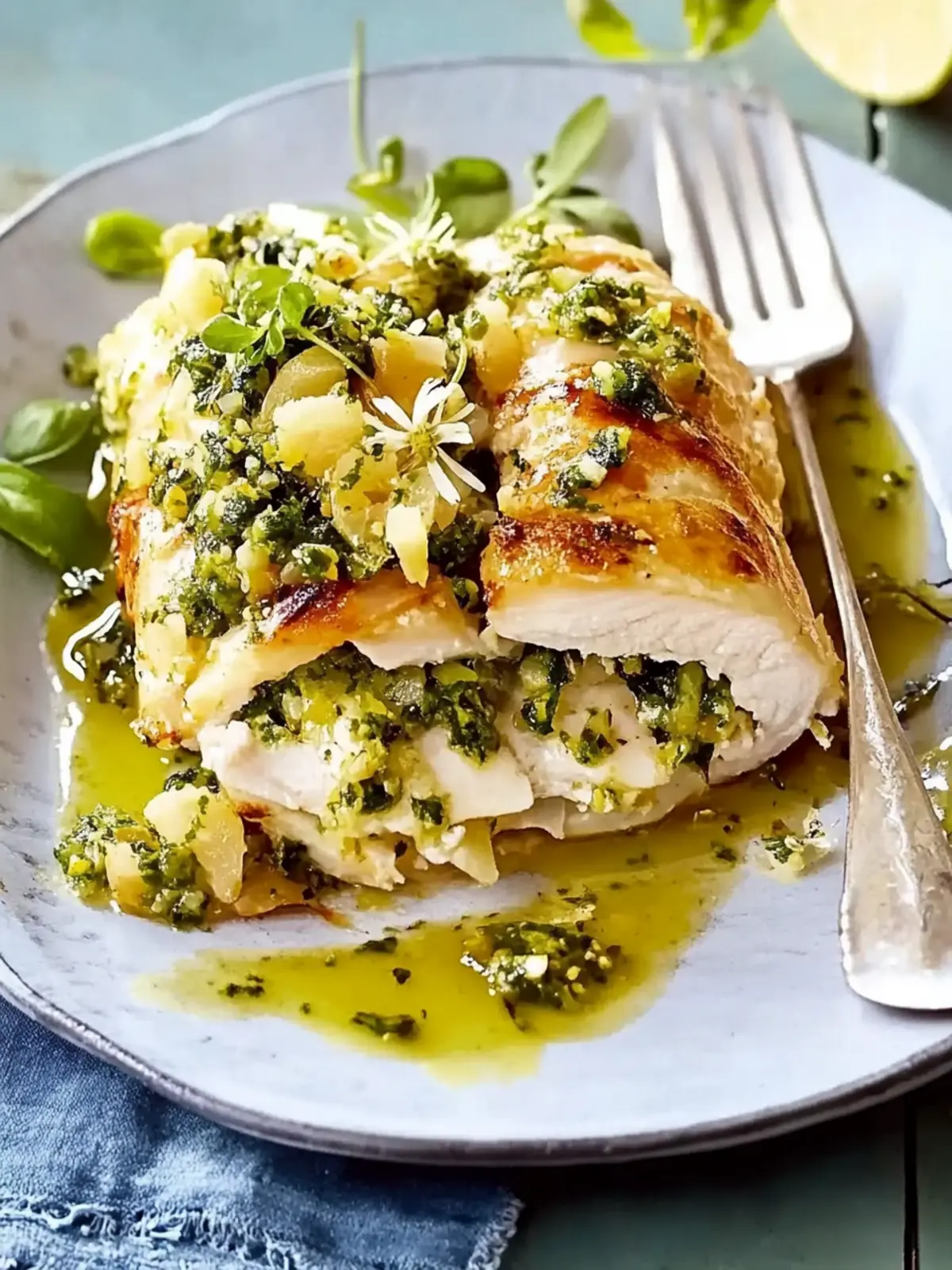 Hähnchen-Rouladen mit Zitronengremolata und Blumenkohl