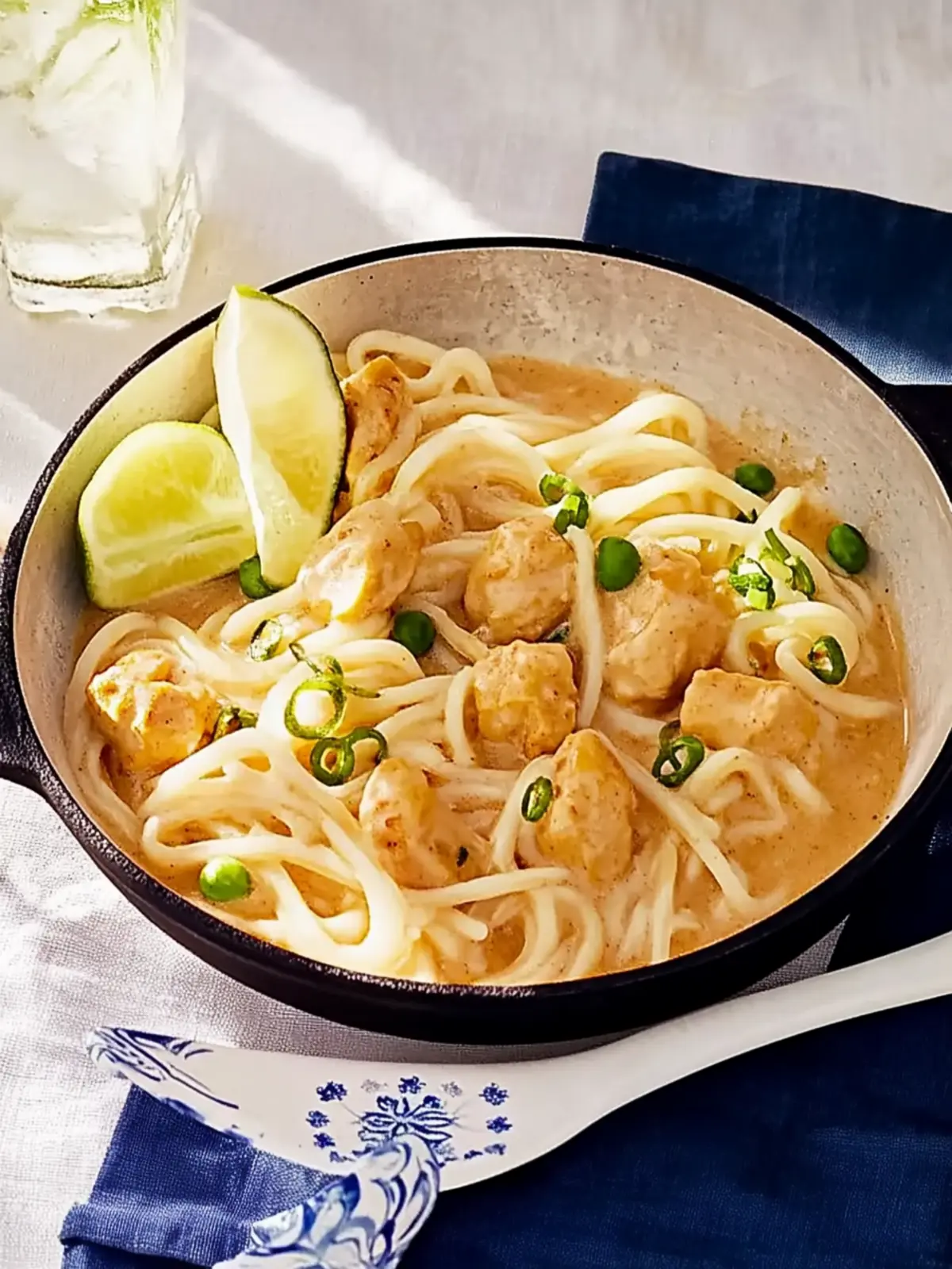 Hähnchenfilet in Saté-Soße mit Udon-Nudeln