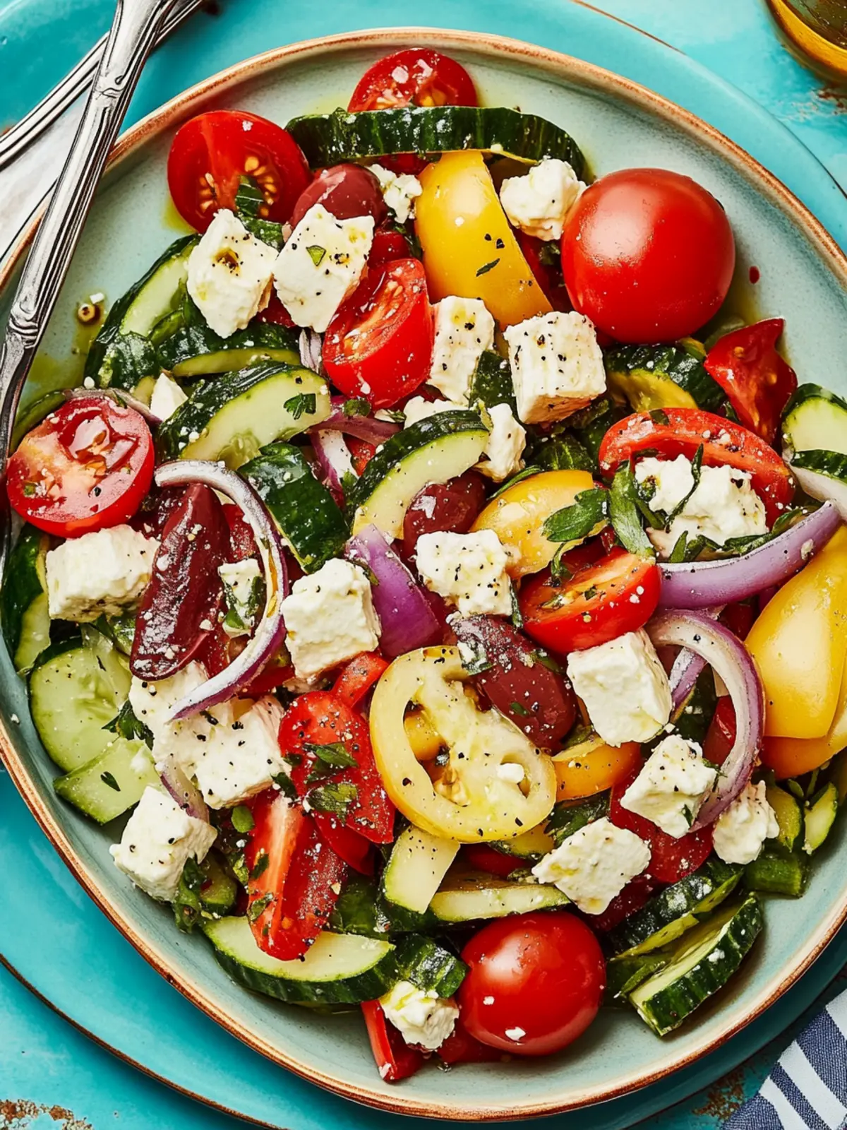 Knackiger und frischer griechischer Salat