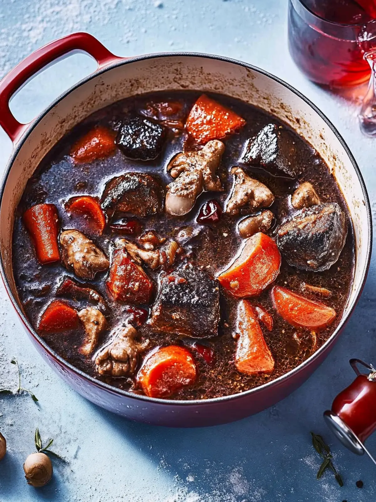 Rindfleischeintopf mit Dijon- und Cognacsauce